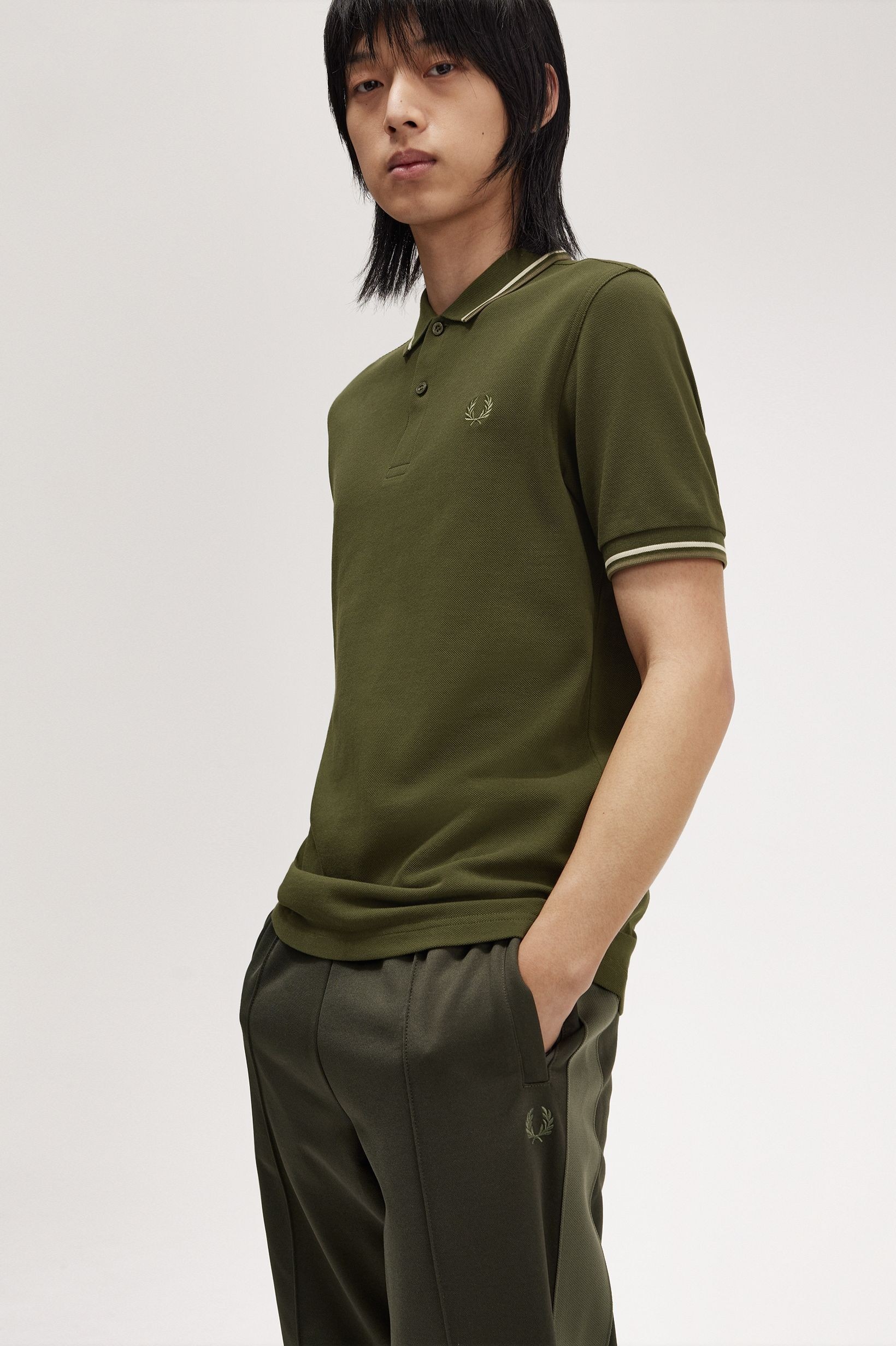 Polo original  'Twin Tipped Fred Perry Shirt' Verde-1