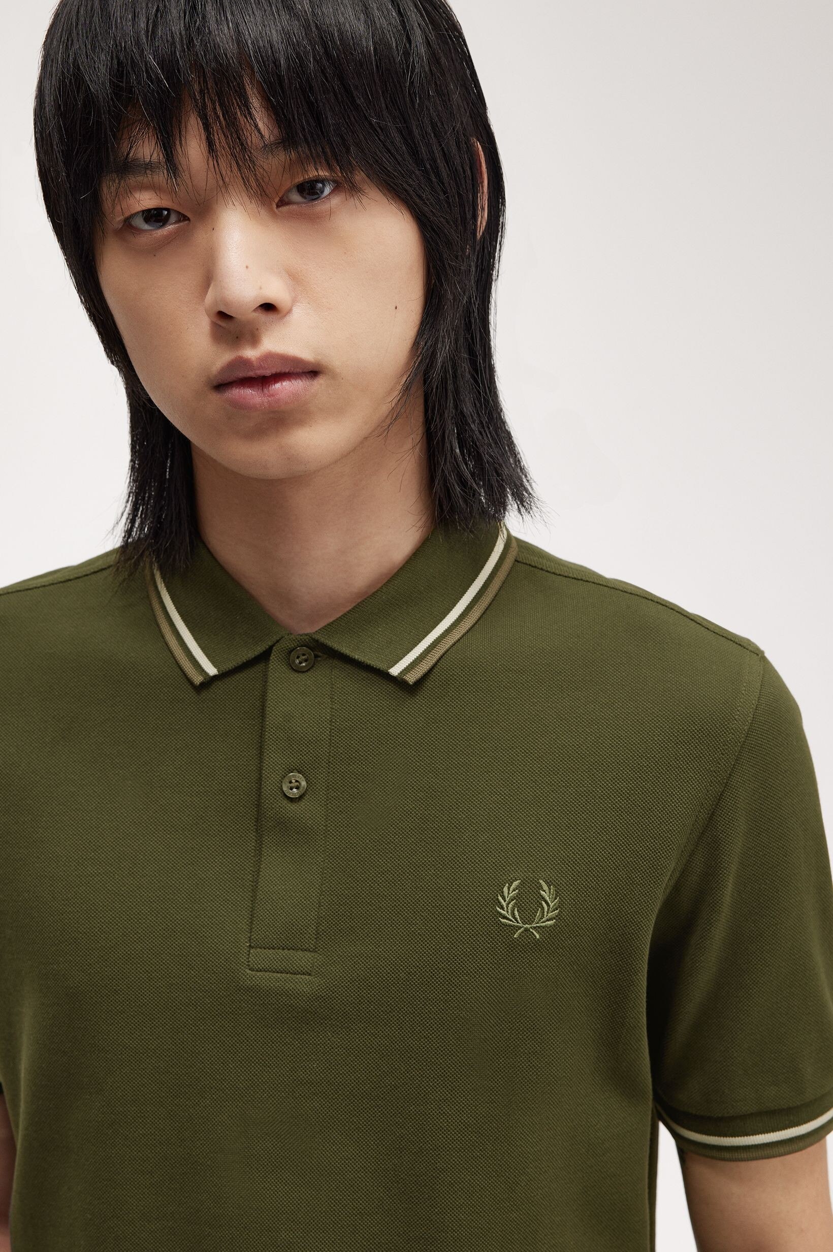 Polo original  'Twin Tipped Fred Perry Shirt' Verde-3