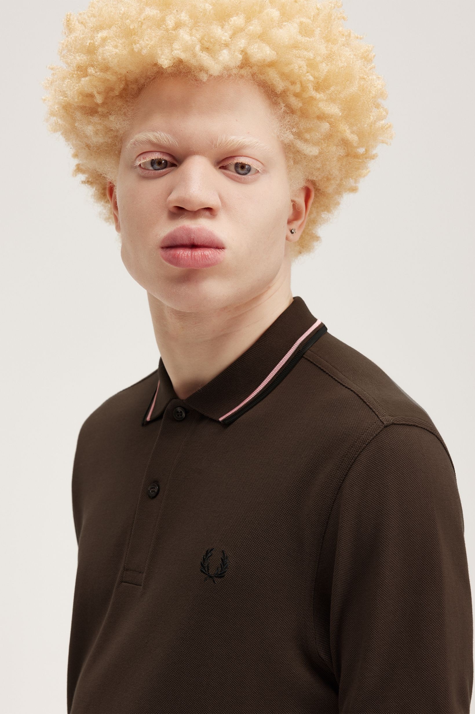 Polo original  'Twin Tipped Fred Perry Shirt' Castanho-3