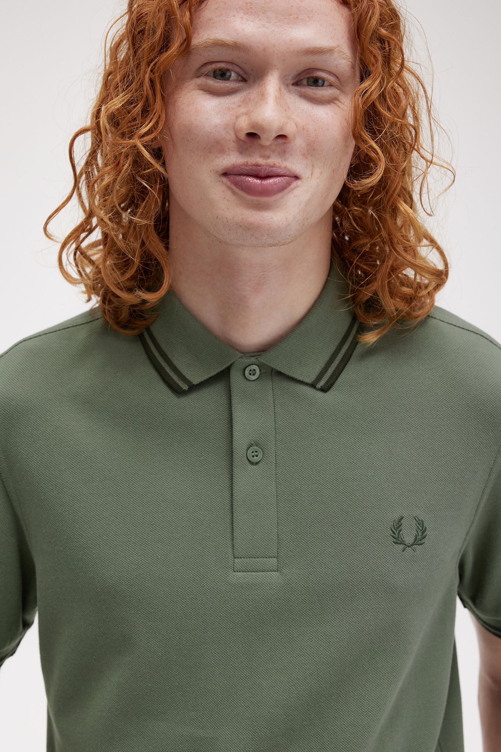 Polo original  'Twin Tipped Fred Perry Shirt' Verde-3