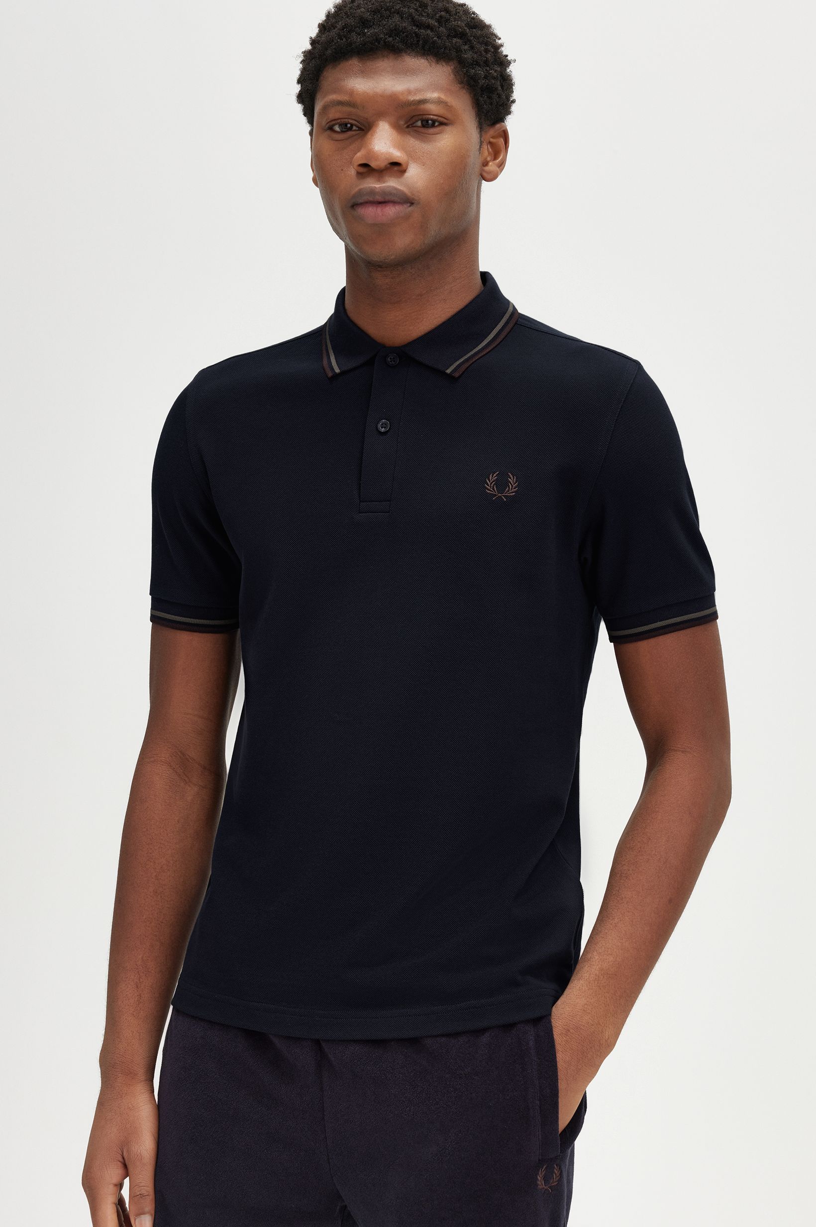 Polo original  'Twin Tipped Fred Perry Shirt' Azul-marinho-1