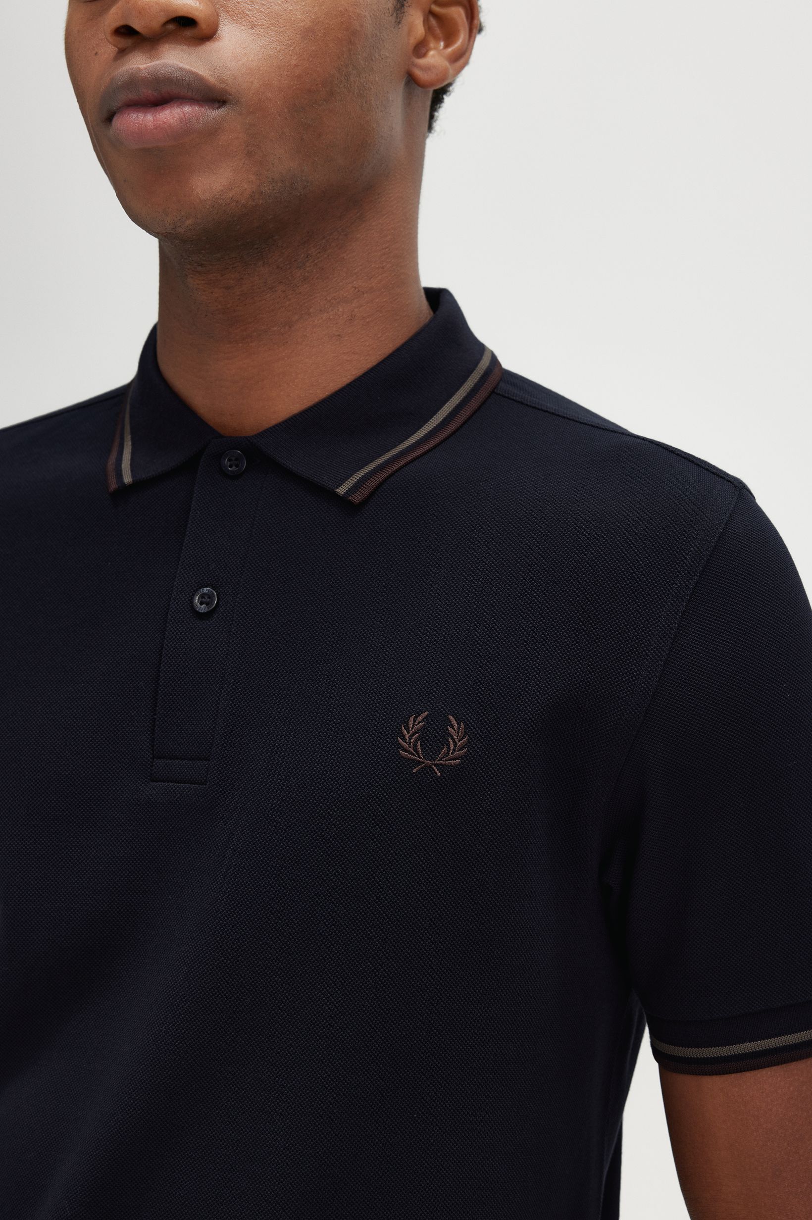 Polo original  'Twin Tipped Fred Perry Shirt' Azul-marinho-3