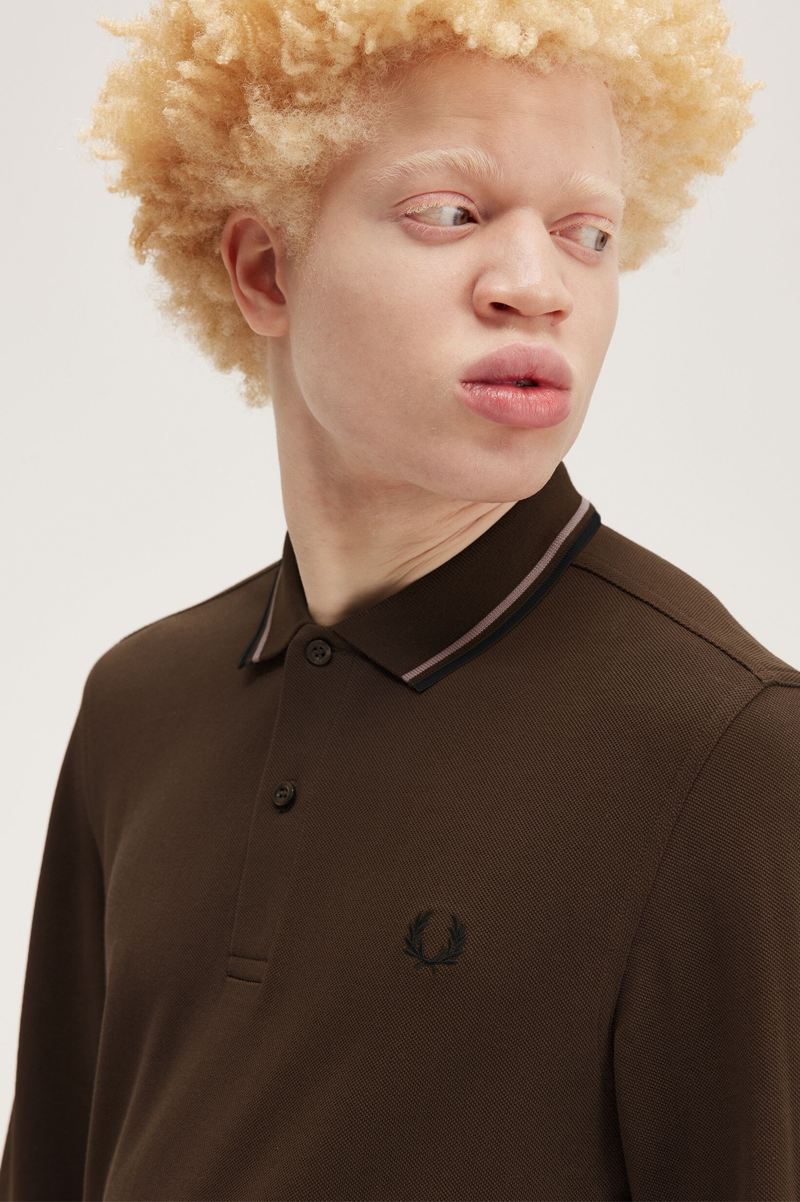 Polo de manga comprida 'Twin Tipped Fred Perry Shirt' Castanho-3