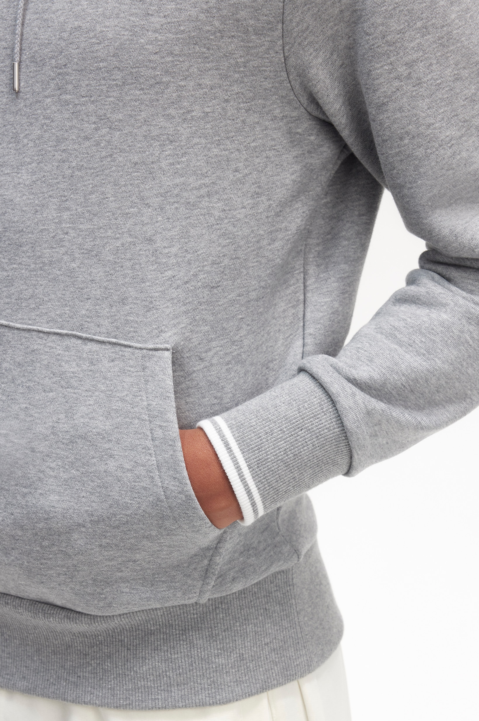 Sweatshirt com capuz Cinzento-claro-3
