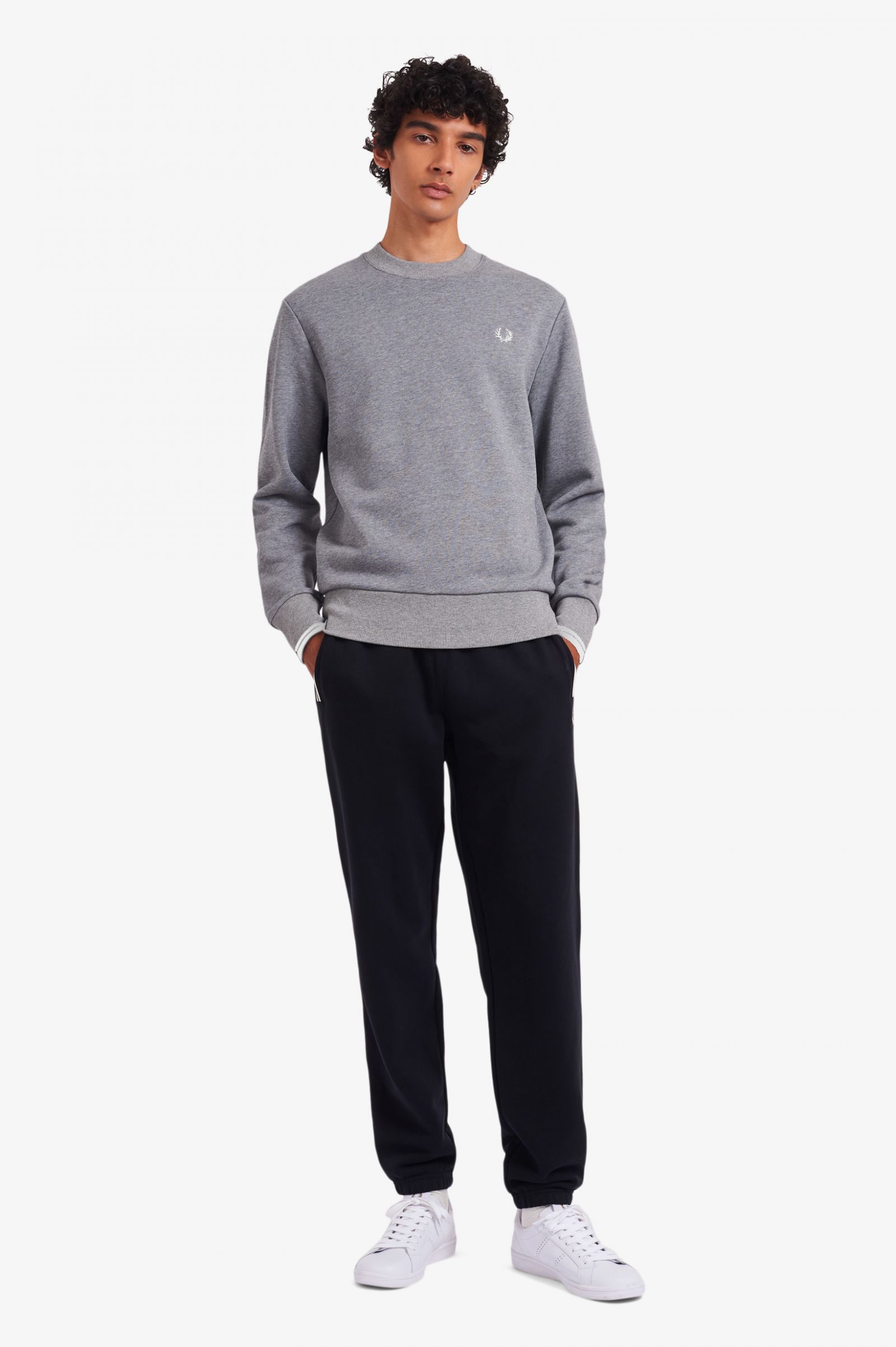 Sweatshirt gola redonda Cinzento-claro-1
