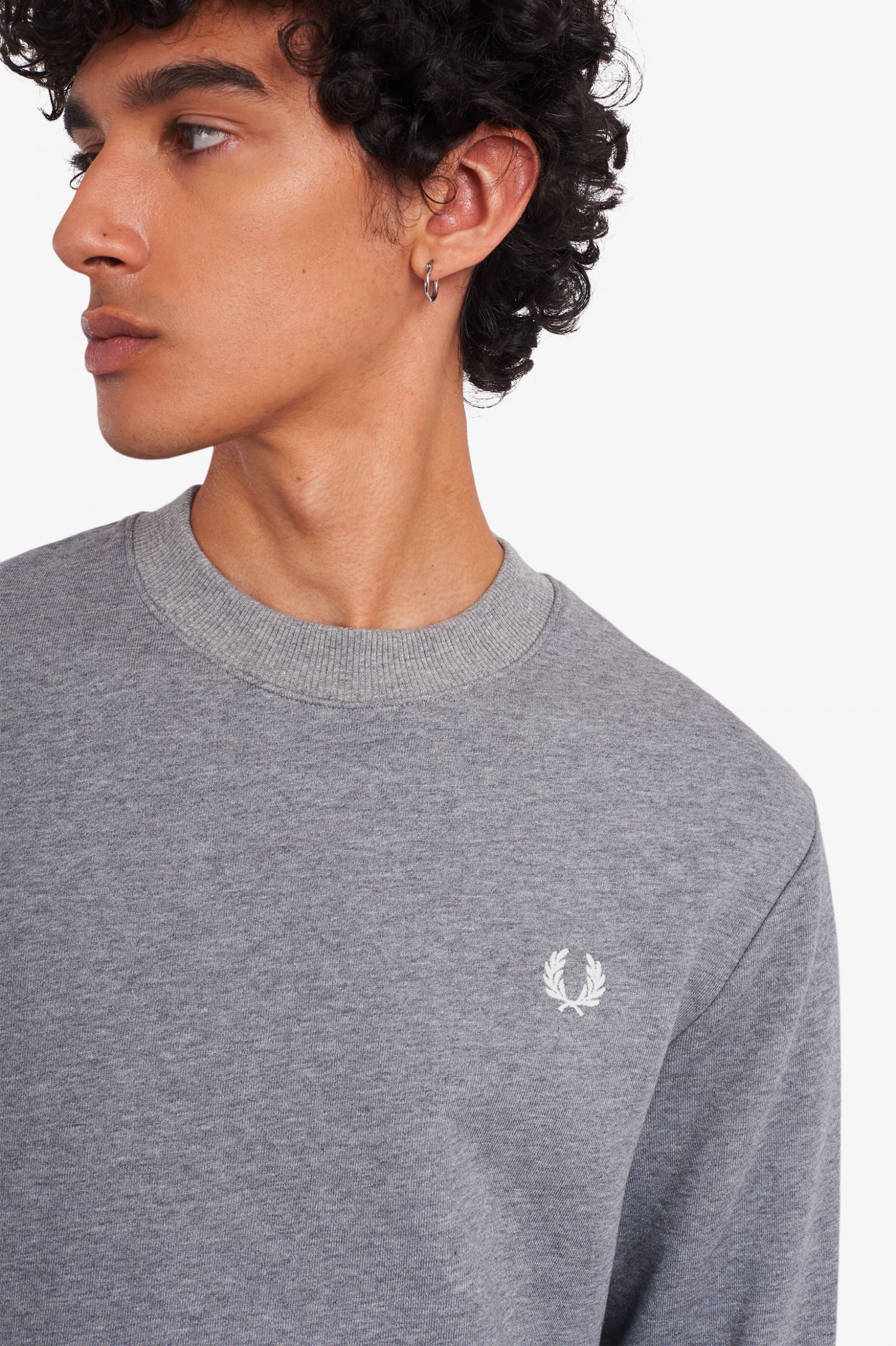 Sweatshirt gola redonda Cinzento-claro-2