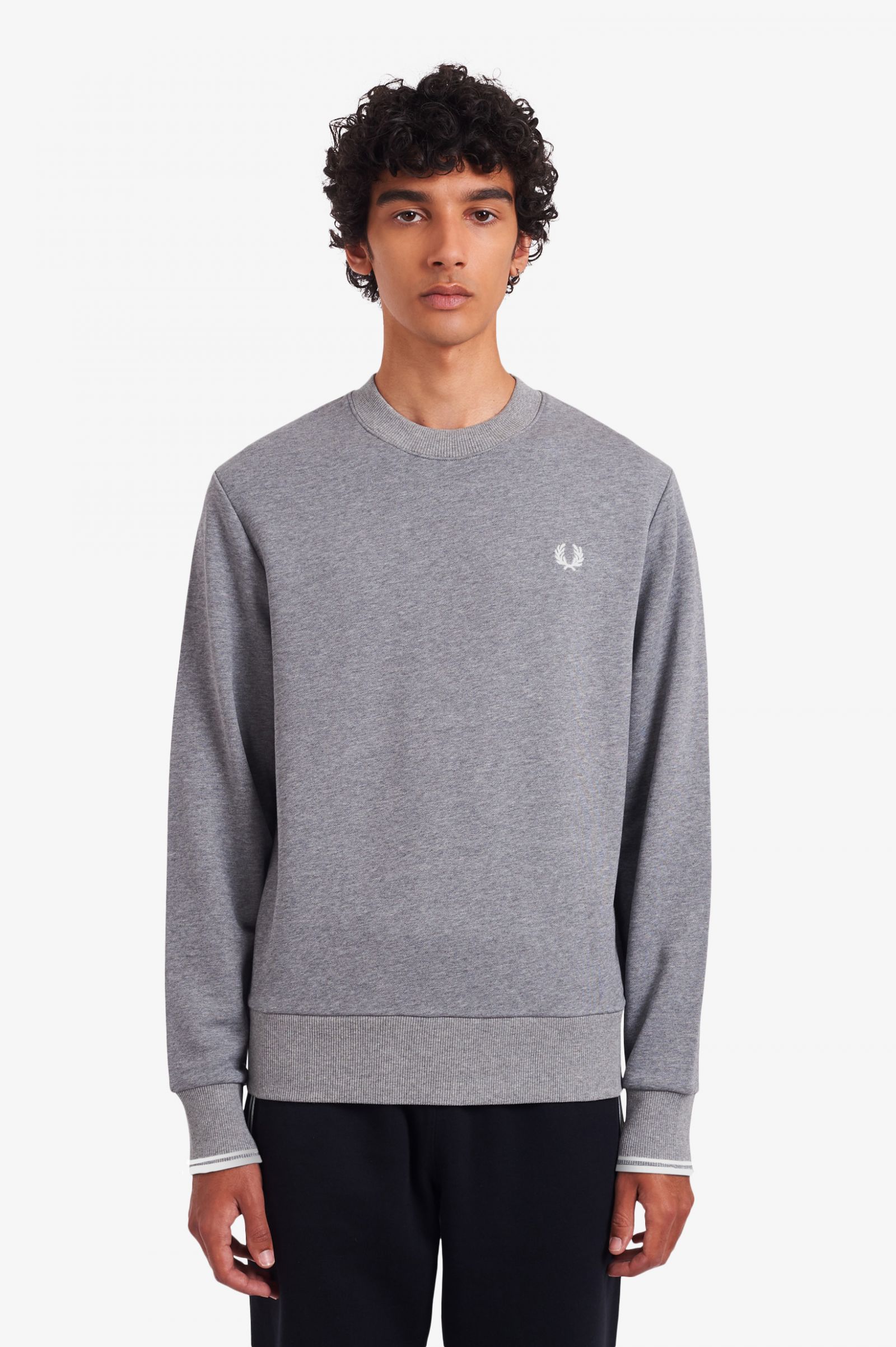 Sweatshirt gola redonda Cinzento-claro-3