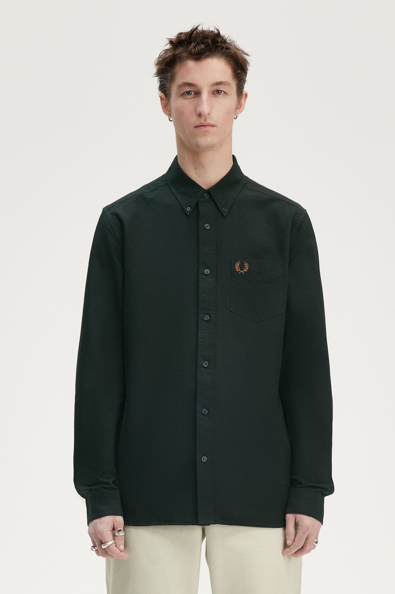 Camisa 'Oxford' Verde-escuro-1