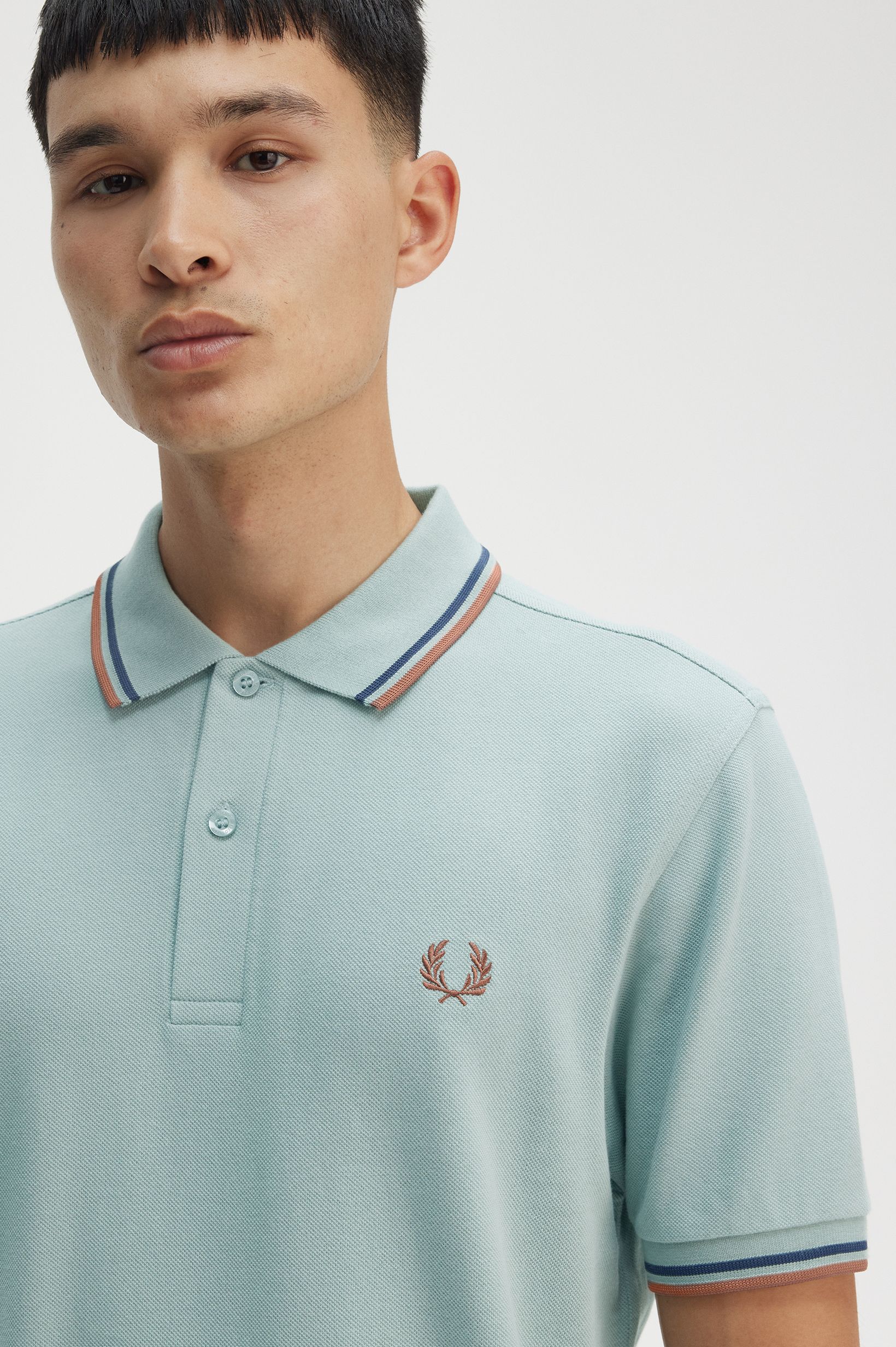 Polo original  'Twin Tipped Fred Perry Shirt' Azul-claro-3