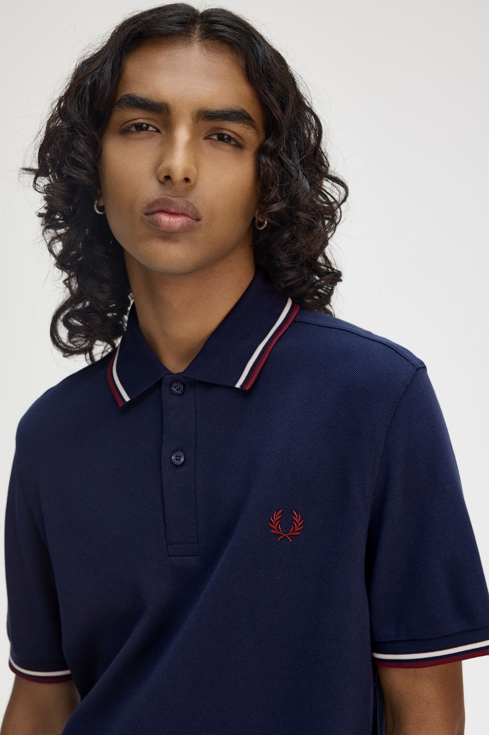 Polo original  'Twin Tipped Fred Perry Shirt' Azul-3