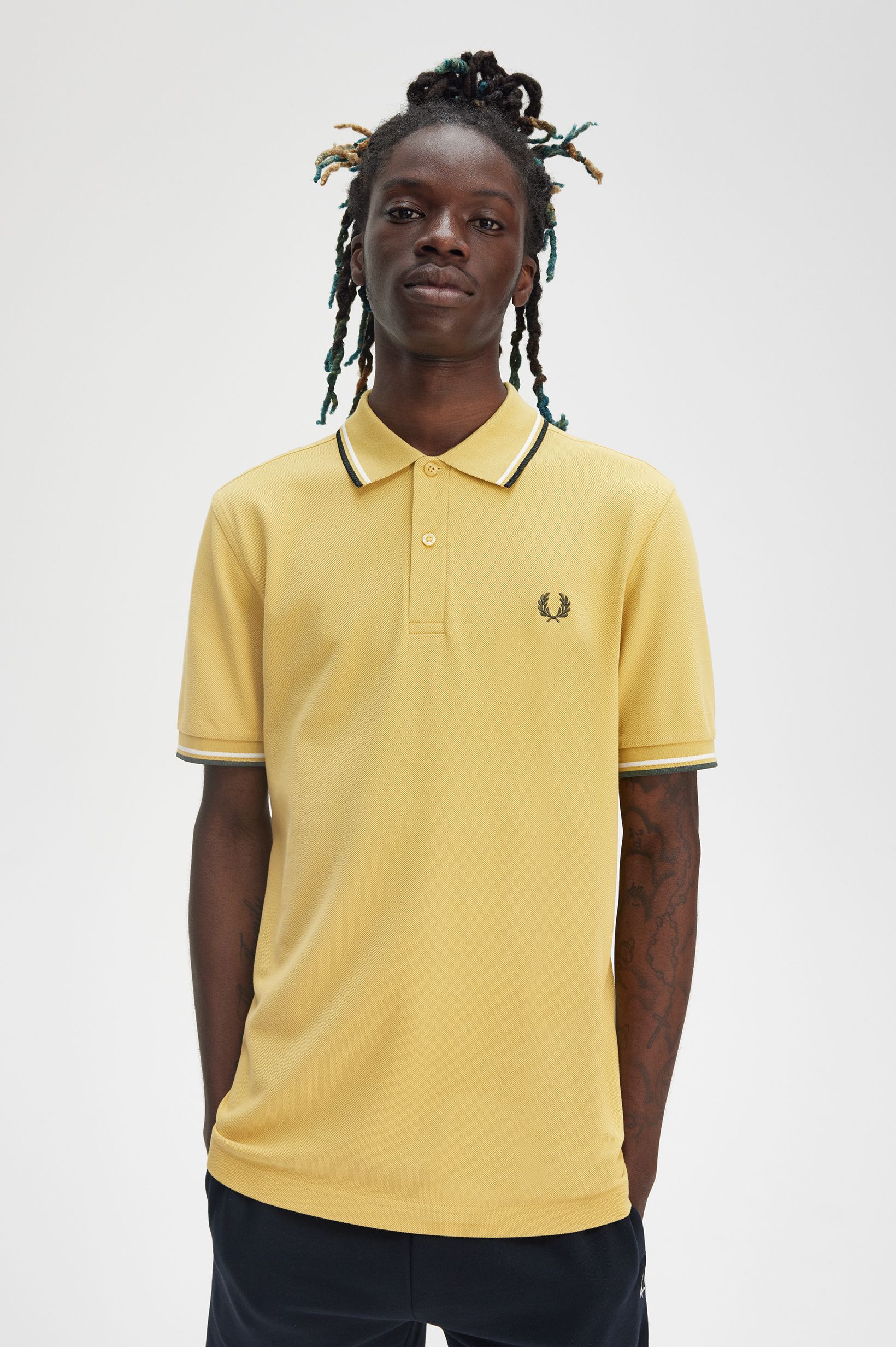 Polo original  'Twin Tipped Fred Perry Shirt' Amarelo-1