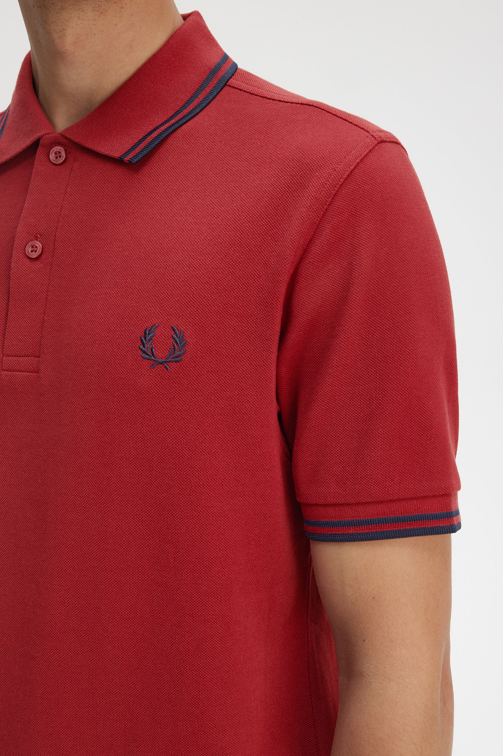 Polo original  'Twin Tipped Fred Perry Shirt' Vermelho-3