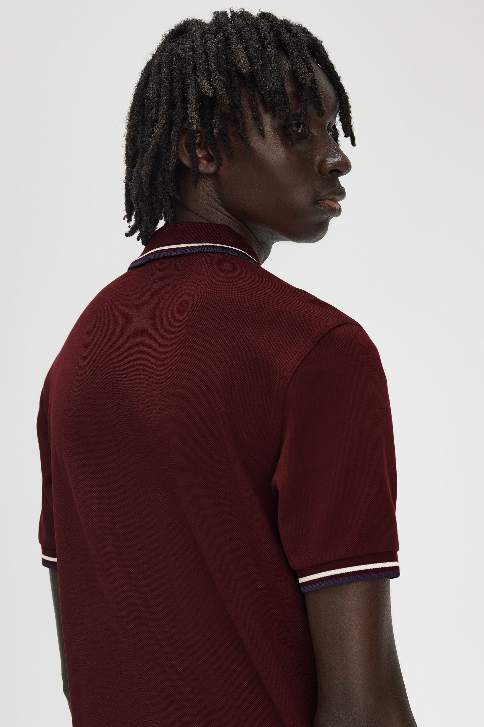 Polo original  'Twin Tipped Fred Perry Shirt' Borgonha-2