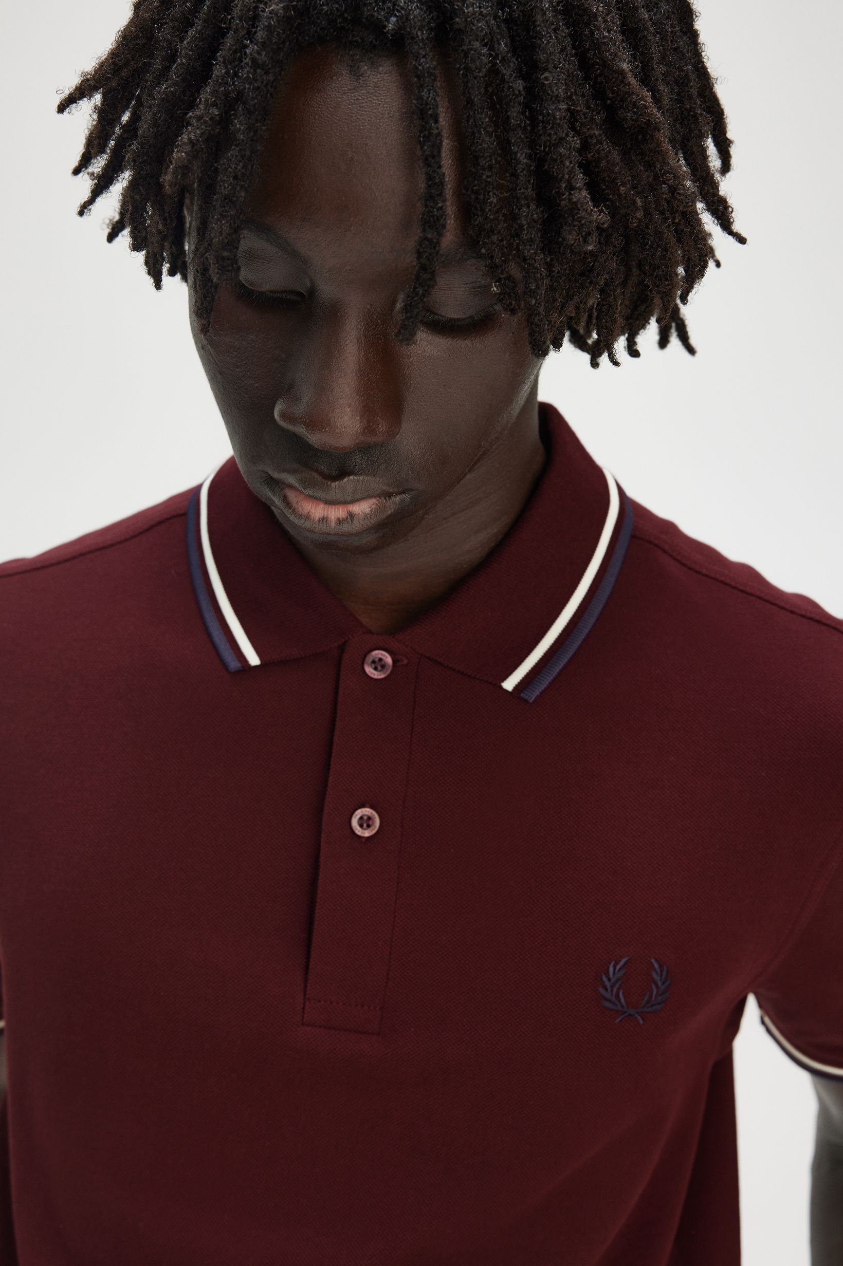 Polo original  'Twin Tipped Fred Perry Shirt' Borgonha-3