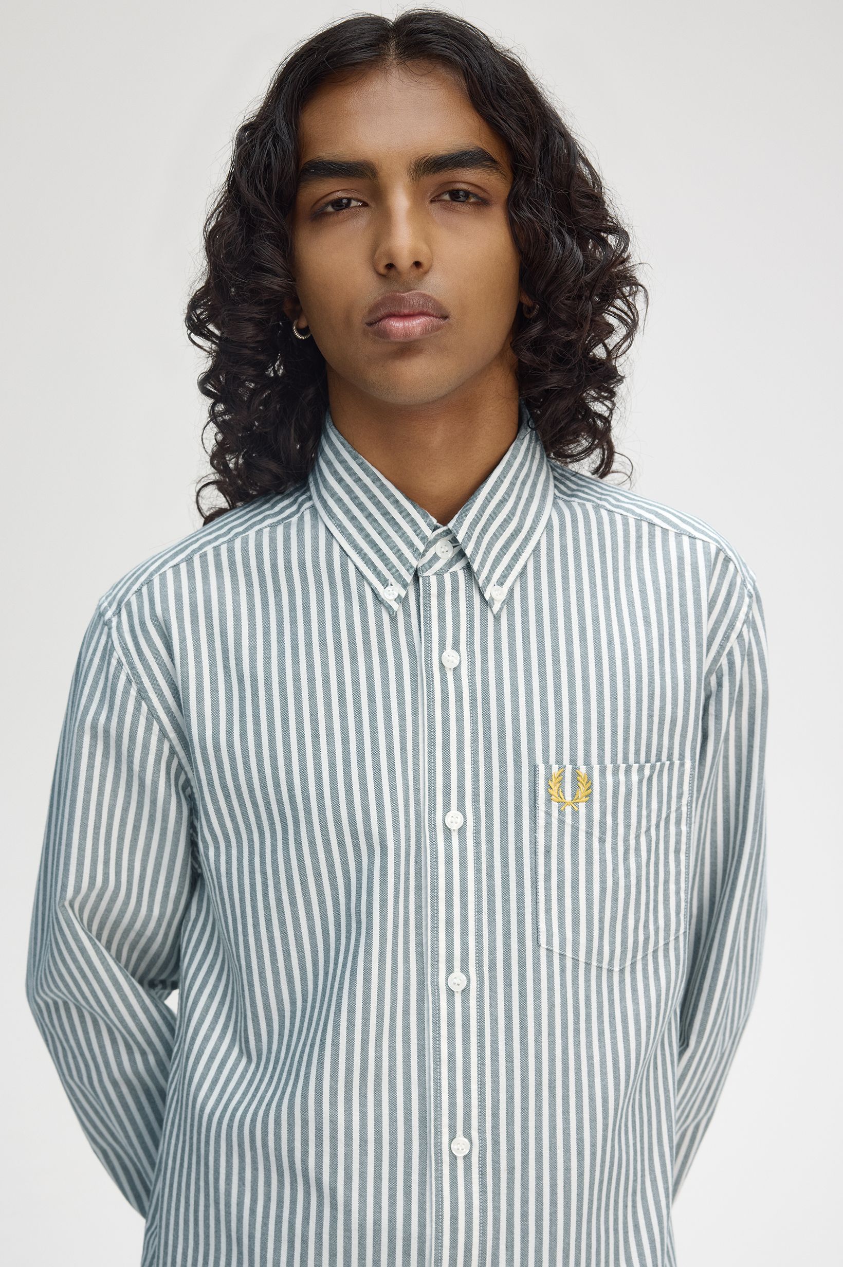 Camisa às Riscas 'Oxford' Verde-1