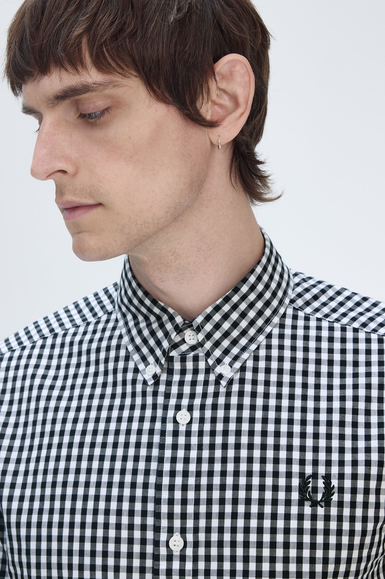 Camisa 'Gingham' Preto-3