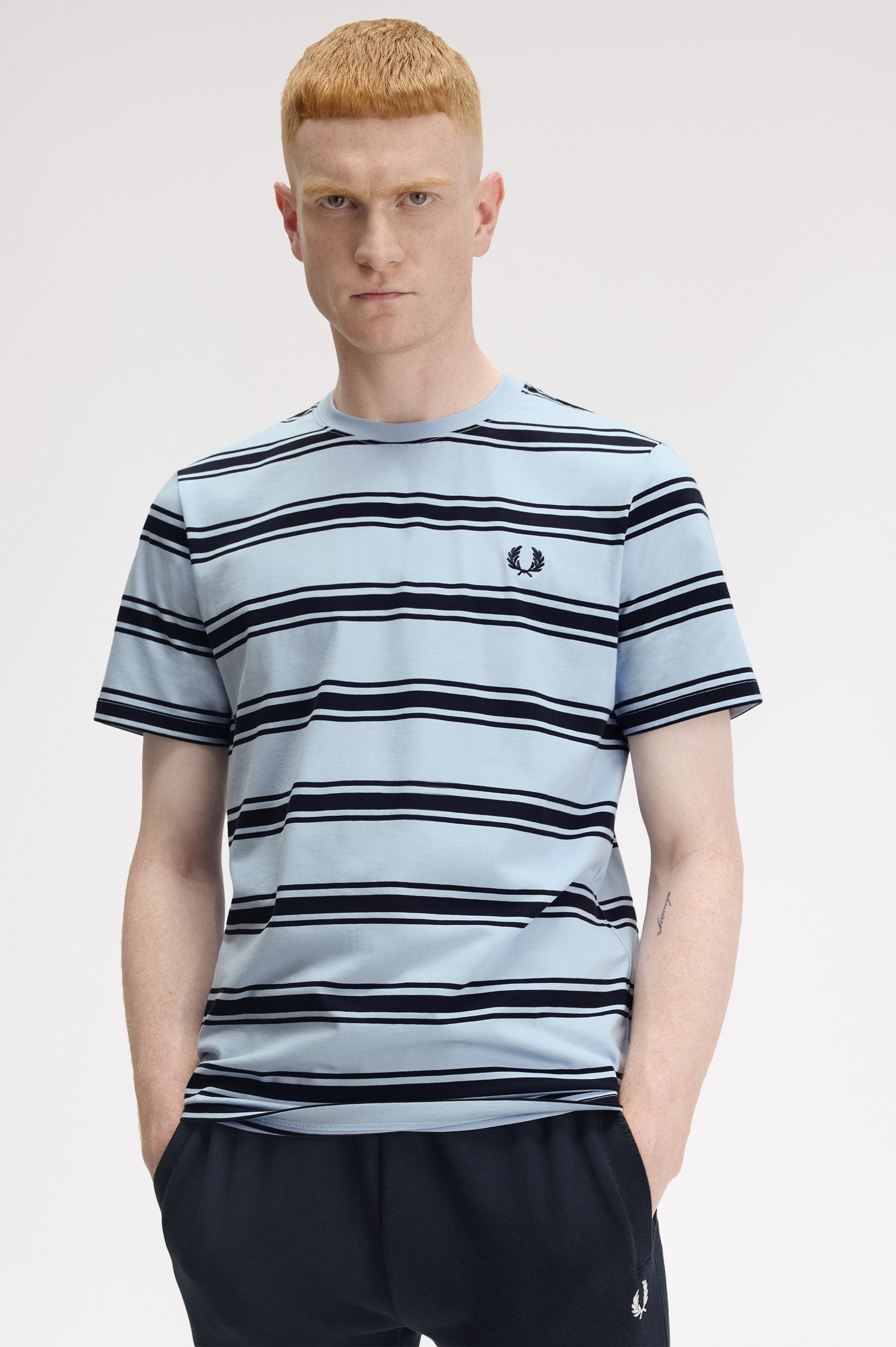 T-Shirt 'Fine Stripe' Azul-claro-1
