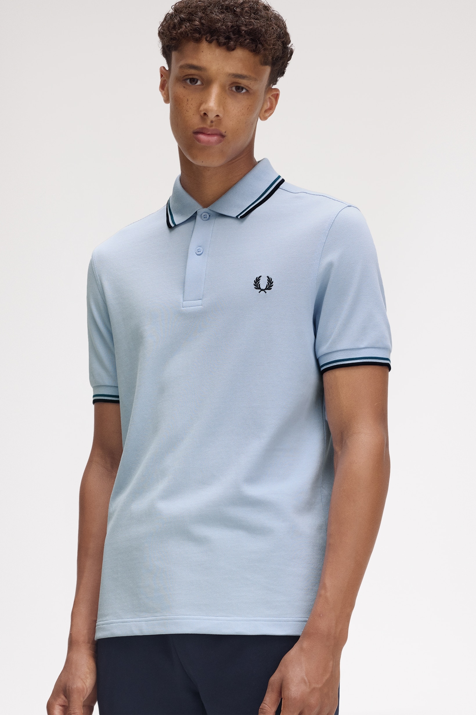 Polo original  'Twin Tipped Fred Perry Shirt' Azul-1
