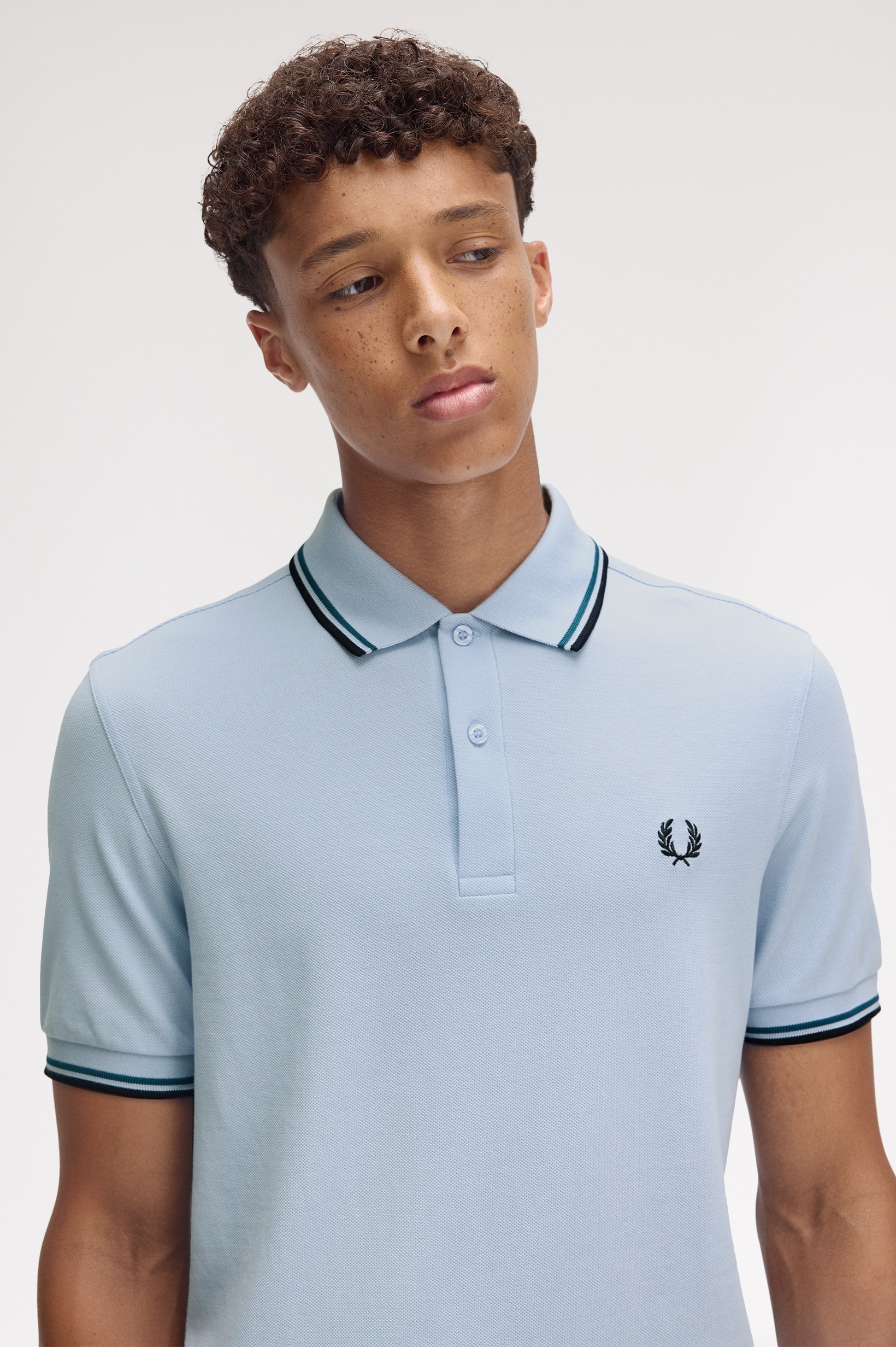 Polo original  'Twin Tipped Fred Perry Shirt' Azul-3