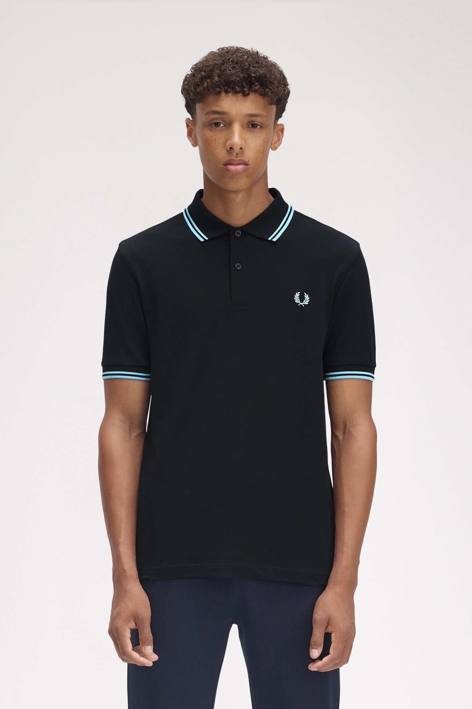 Polo original  'Twin Tipped Fred Perry Shirt' Azul-marinho-1