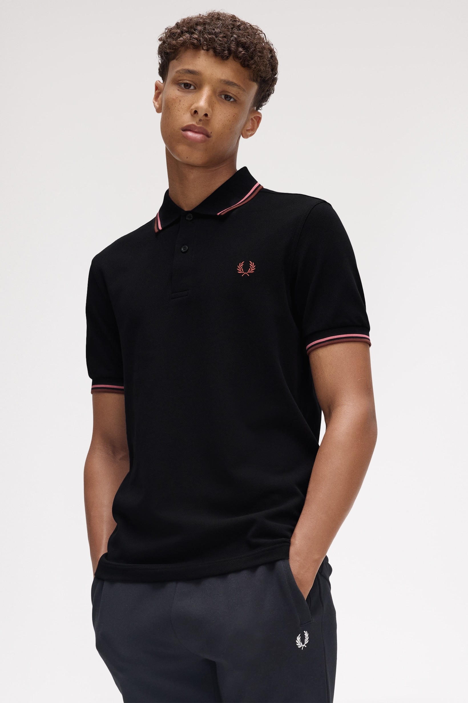 Polo original  'Twin Tipped Fred Perry Shirt' Preto-1