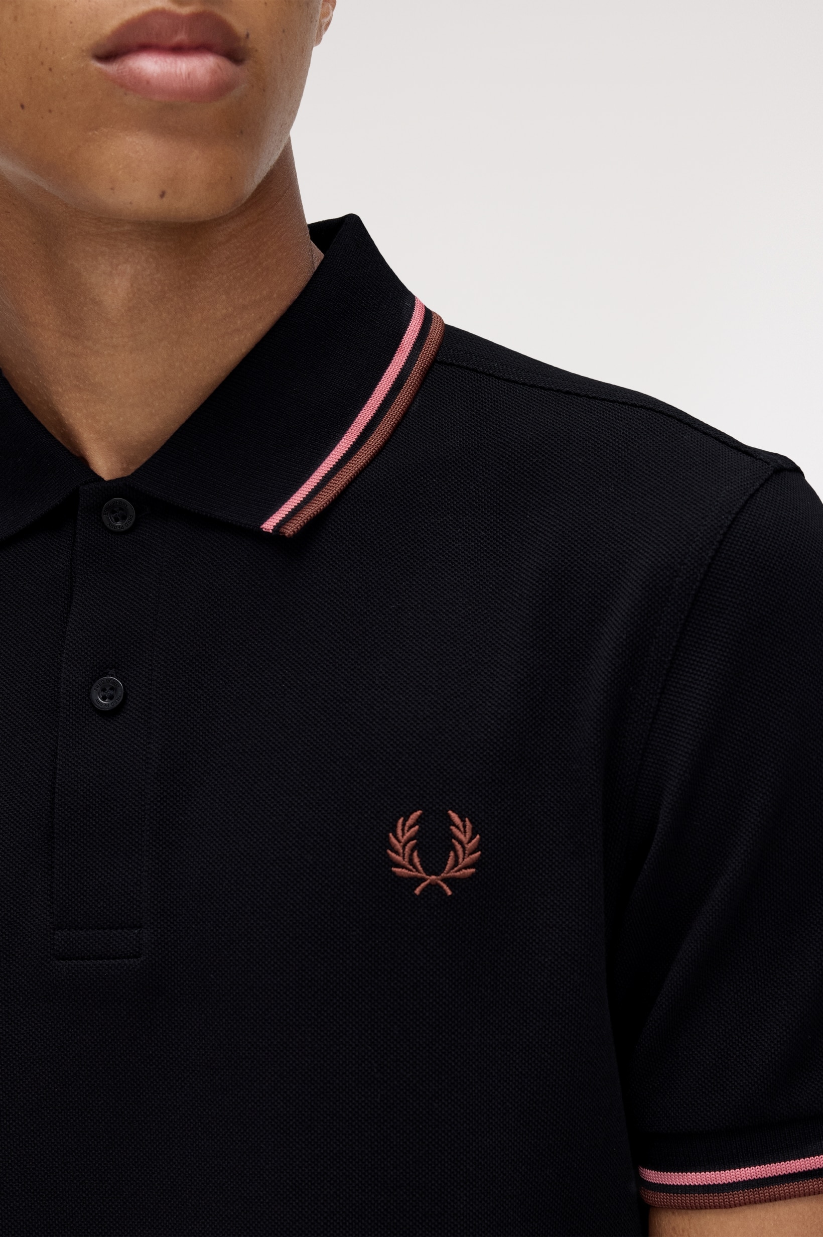 Polo original  'Twin Tipped Fred Perry Shirt' Preto-3