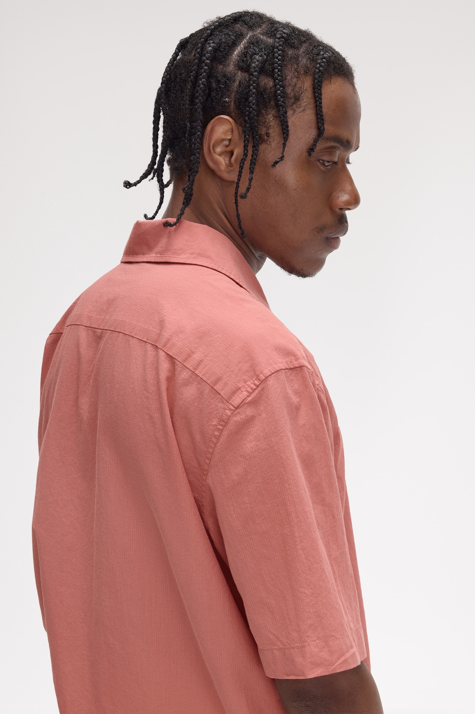 Camisa 'Lightweight Texture Revere Collar' Rosa-2