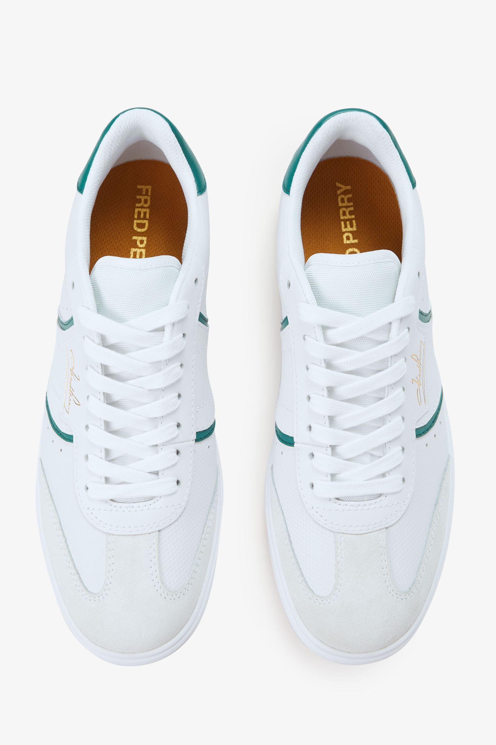 Sapatilhas 'B4' em Pele Fred Perry Branco-2