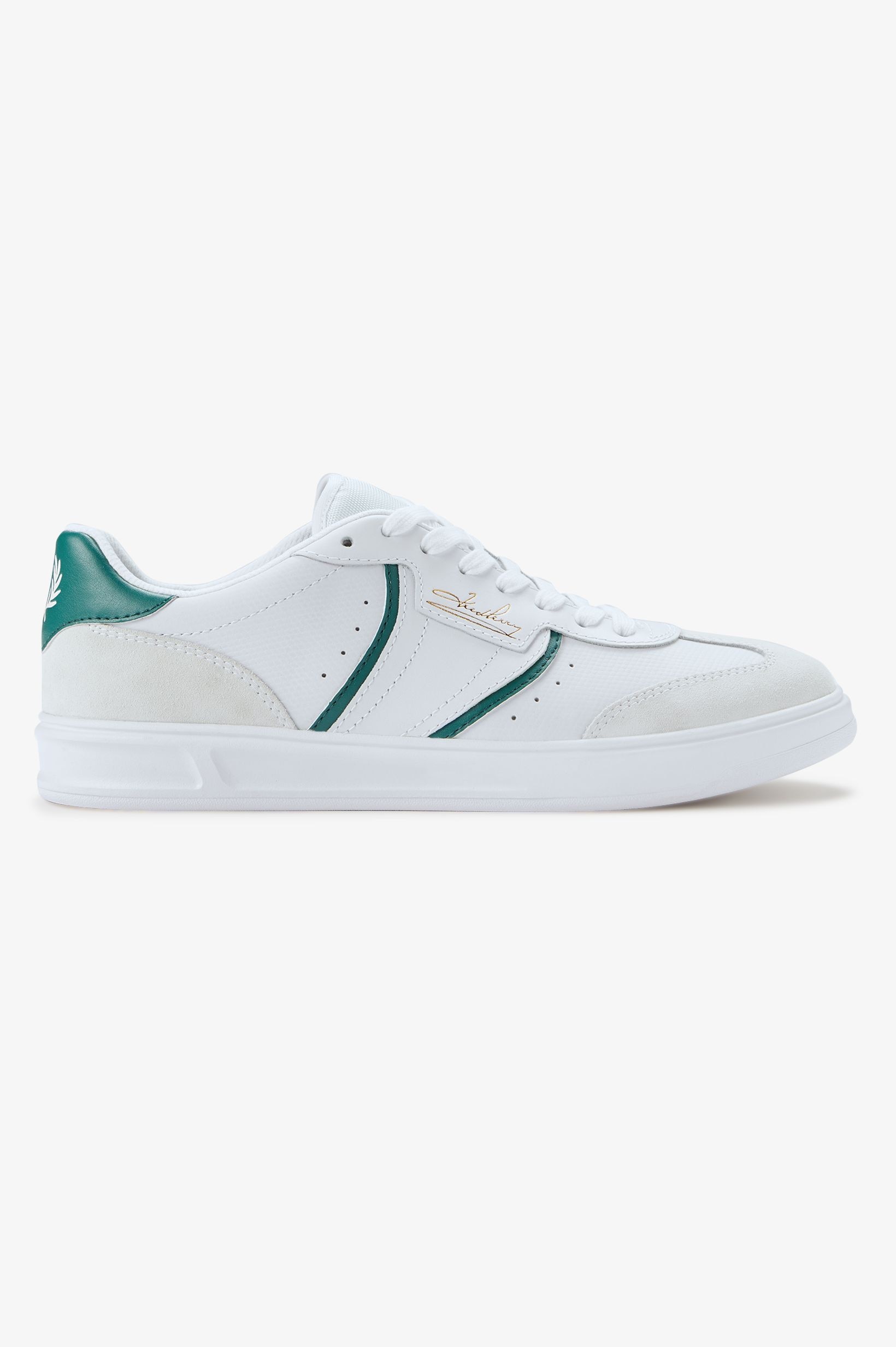 Sapatilhas 'B4' em Pele Fred Perry Branco-1