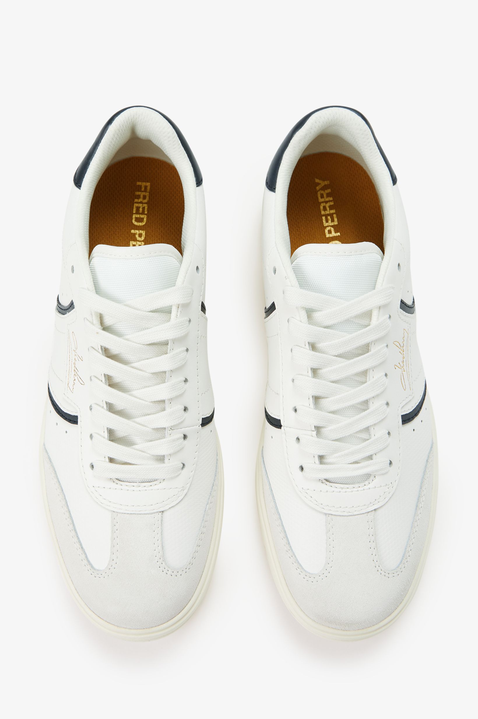 Sapatilhas 'B4' em Pele Fred Perry Branco-2