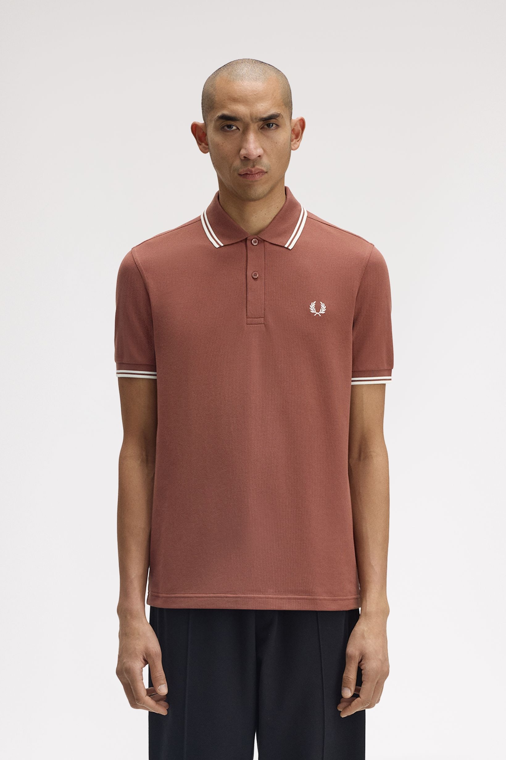 Polo original 'Twin Tipped Fred Perry Shirt' Castanho-1