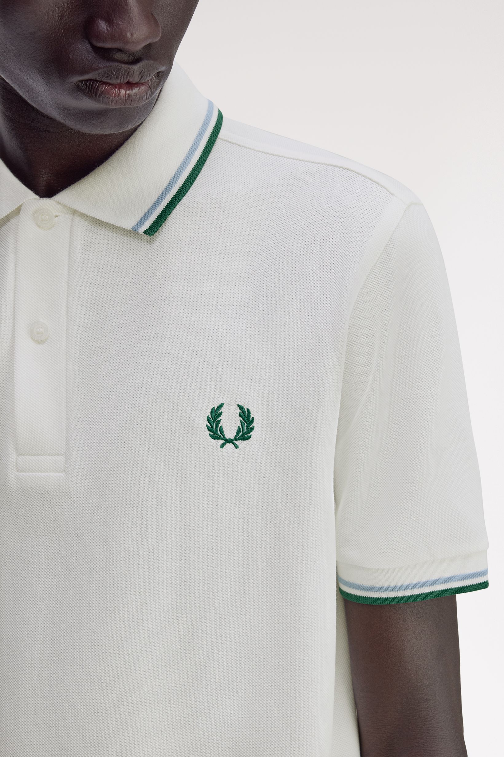 Polo original  'Twin Tipped Fred Perry Shirt' Branco-3