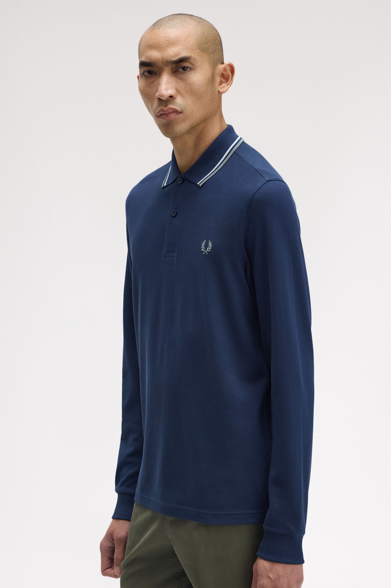Polo de Manga Comprida 'Twin Tipped Fred Perry Shirt' Azul-1