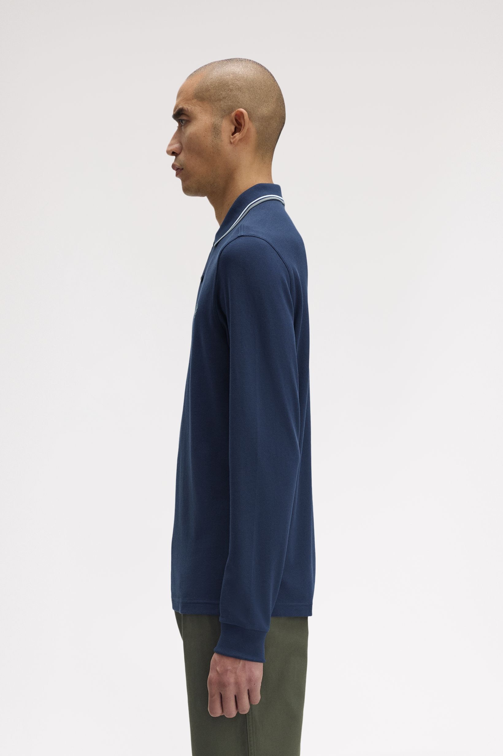 Polo de Manga Comprida 'Twin Tipped Fred Perry Shirt' Azul-2