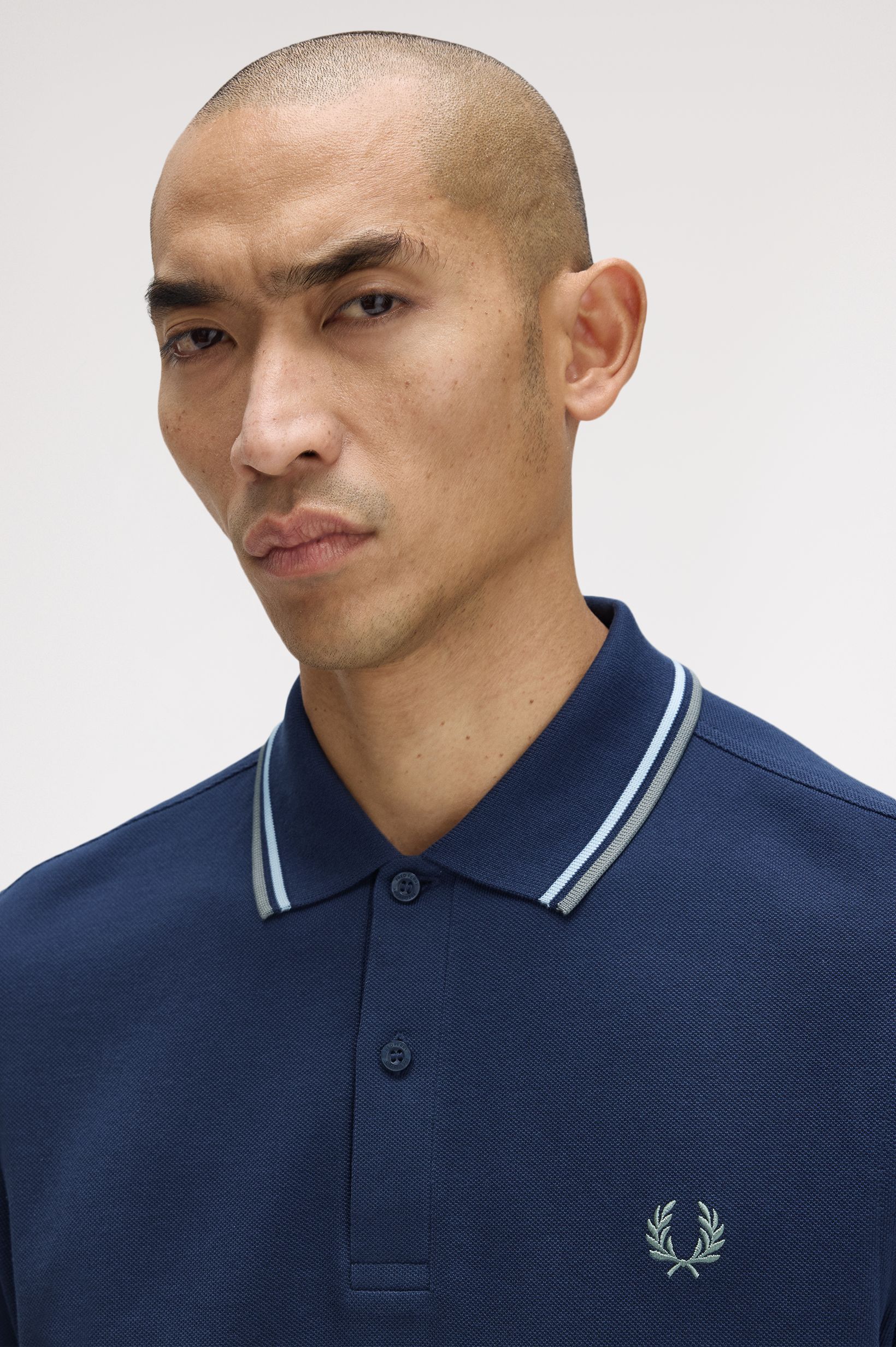 Polo de Manga Comprida 'Twin Tipped Fred Perry Shirt' Azul-3
