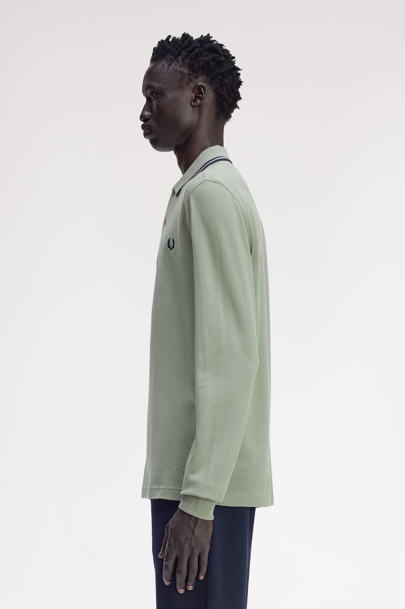 Polo de Manga Comprida 'Twin Tipped Fred Perry Shirt' Verde-claro-2