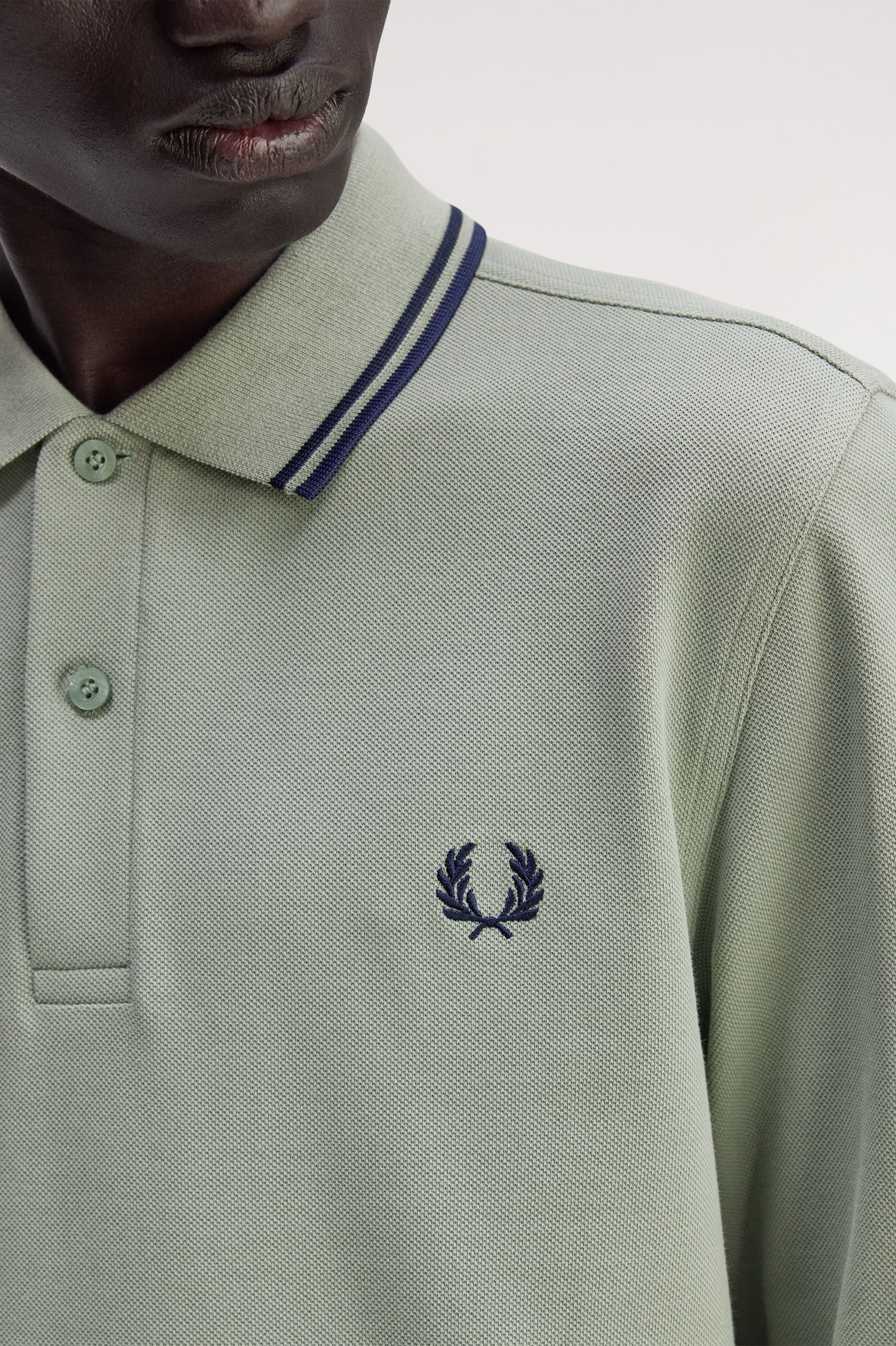 Polo de Manga Comprida 'Twin Tipped Fred Perry Shirt' Verde-claro-3