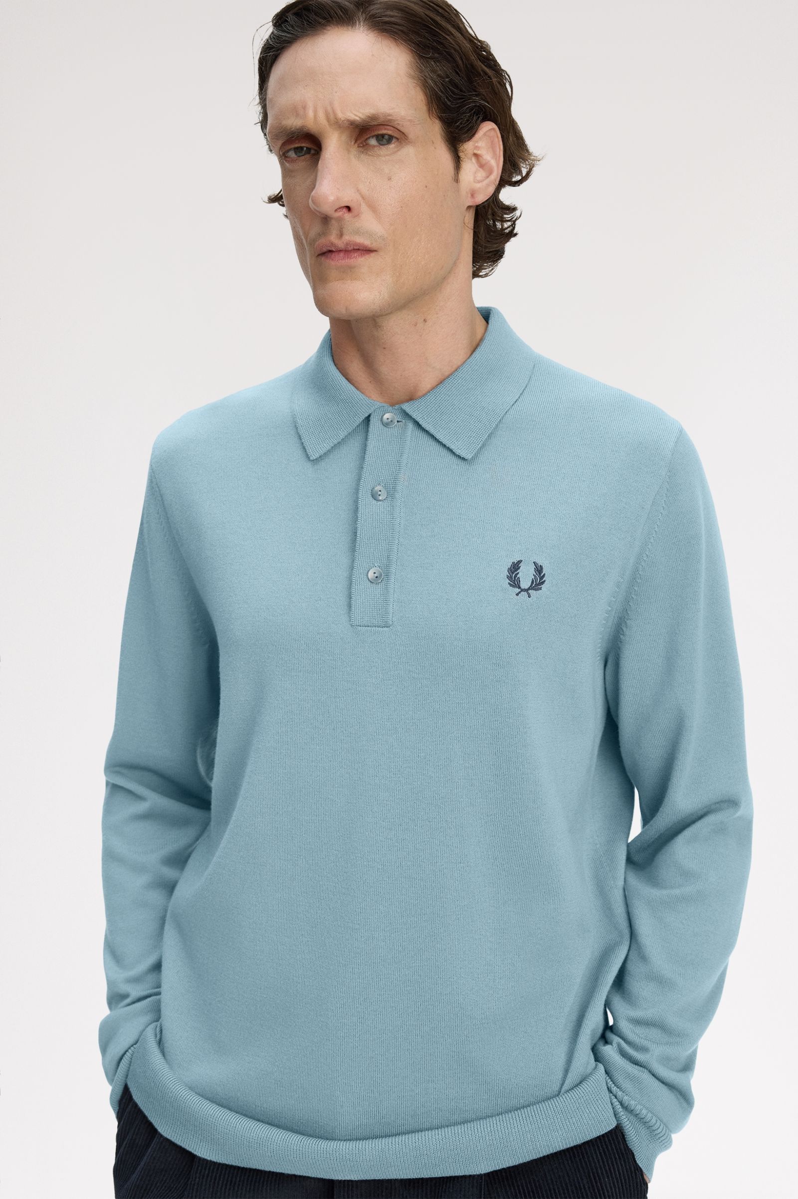 Polo em Malha Azul-claro-2
