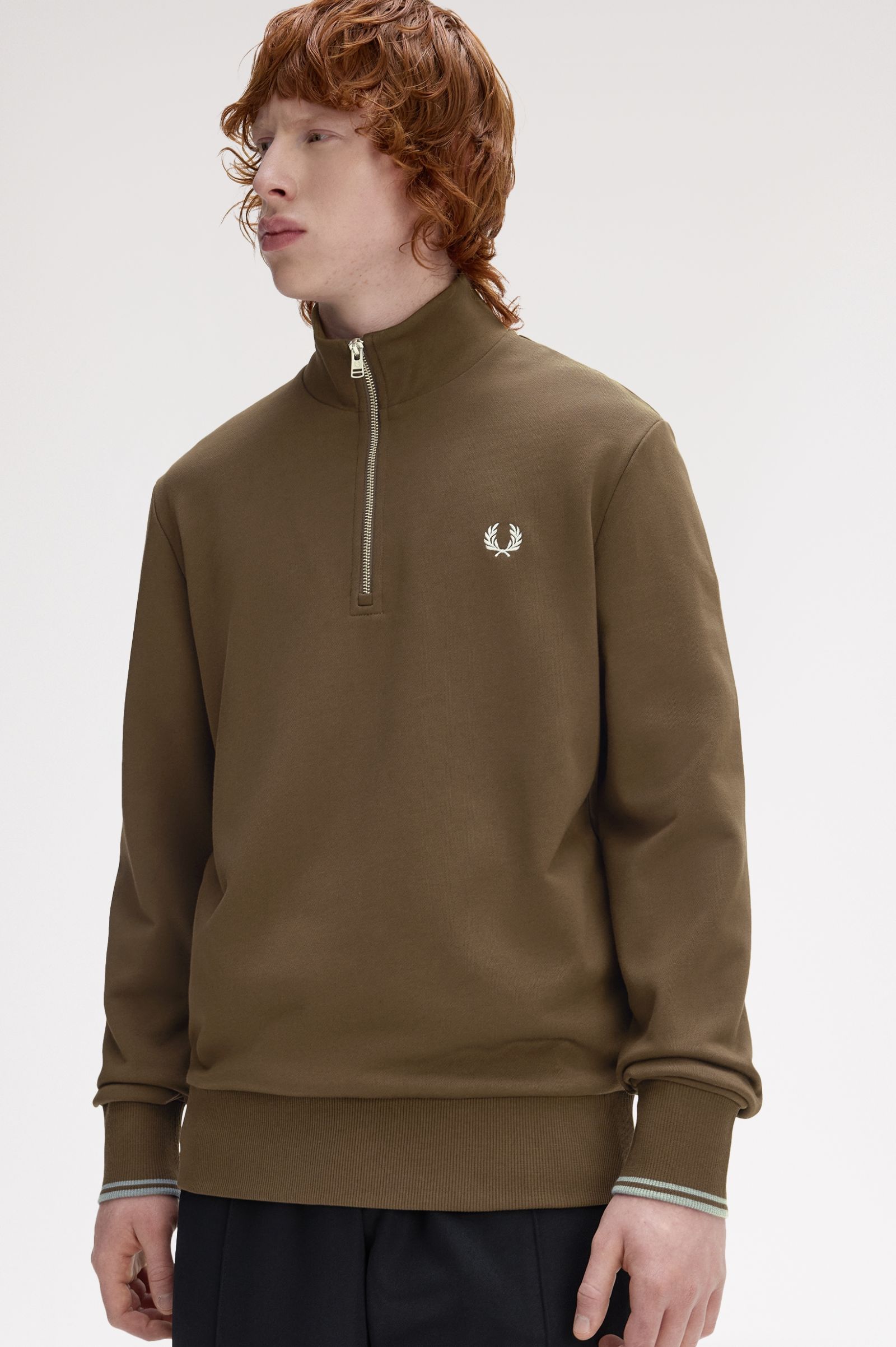 Sweatshirt com Fecho de Correr Castanho-2