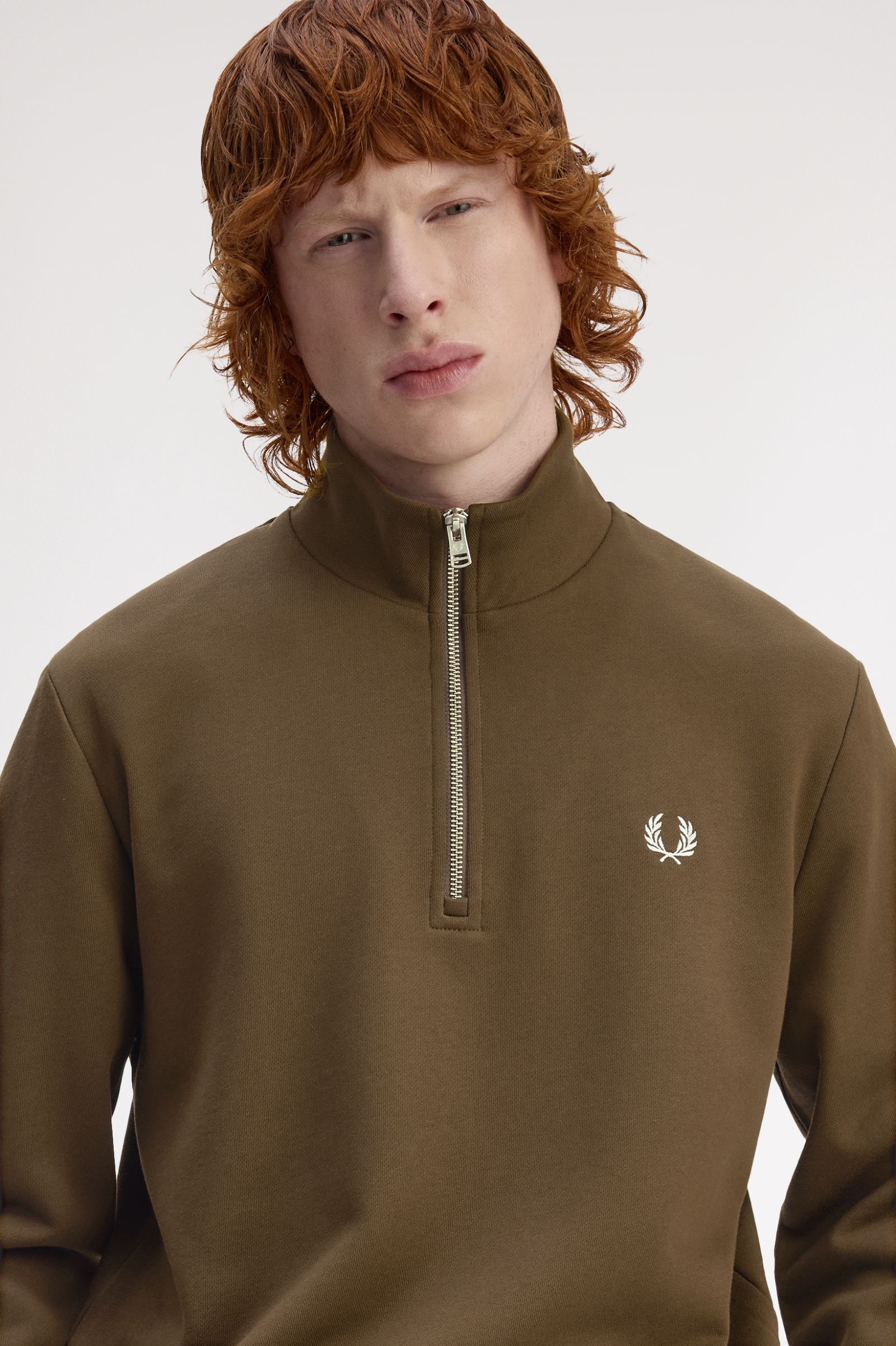 Sweatshirt com Fecho de Correr Castanho-3