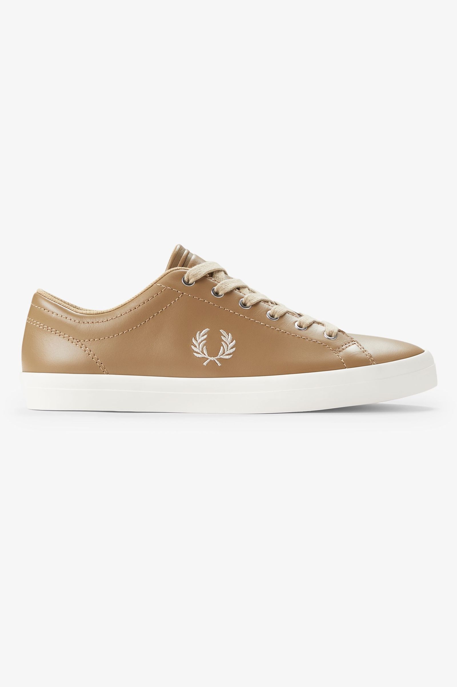 Sapatilhas 'Baseline' em Pele Fred Perry Castanho-claro-1