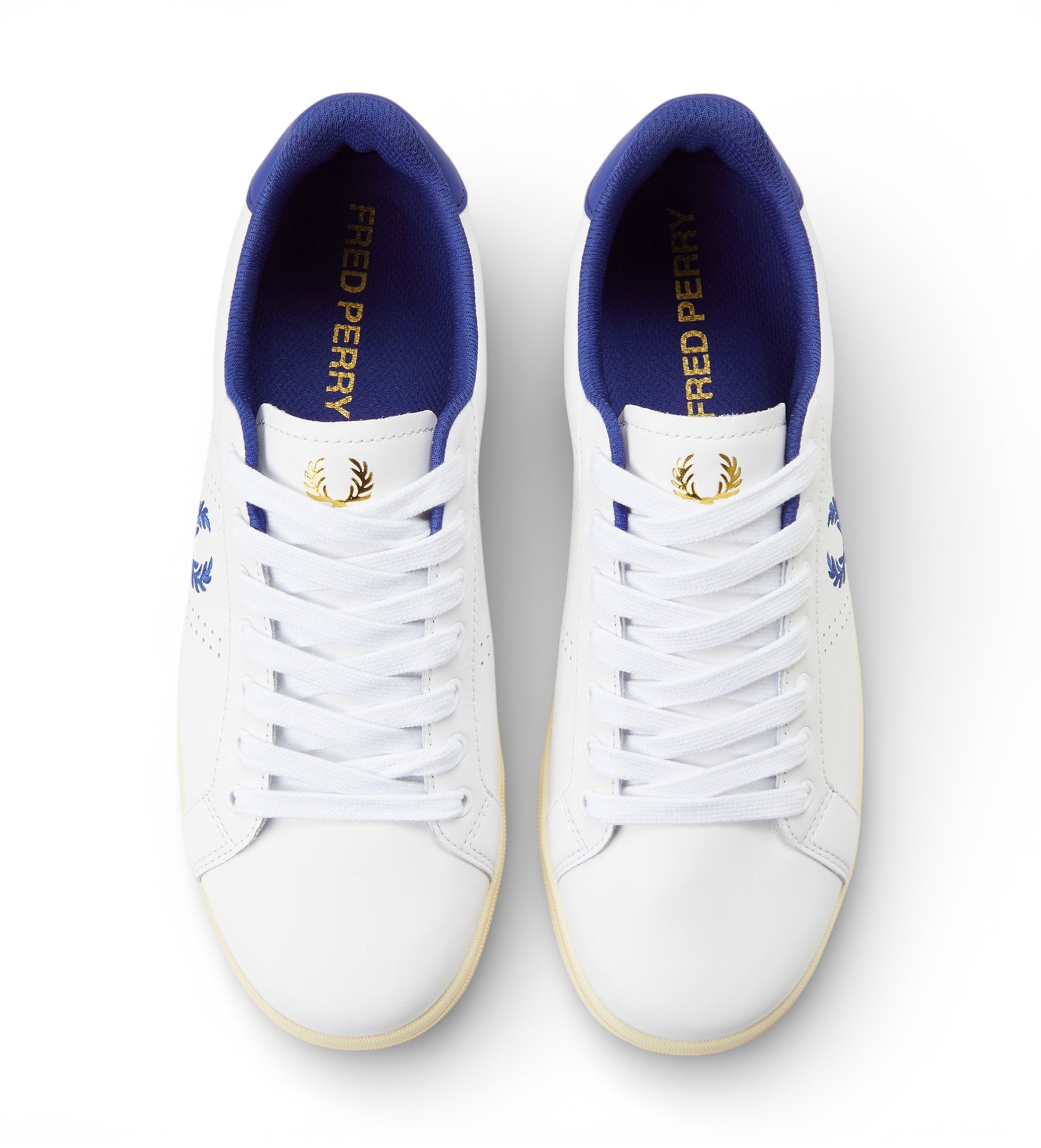 Sapatilhas Unissexo 'B721' em Pele Fred Perry Branco-2