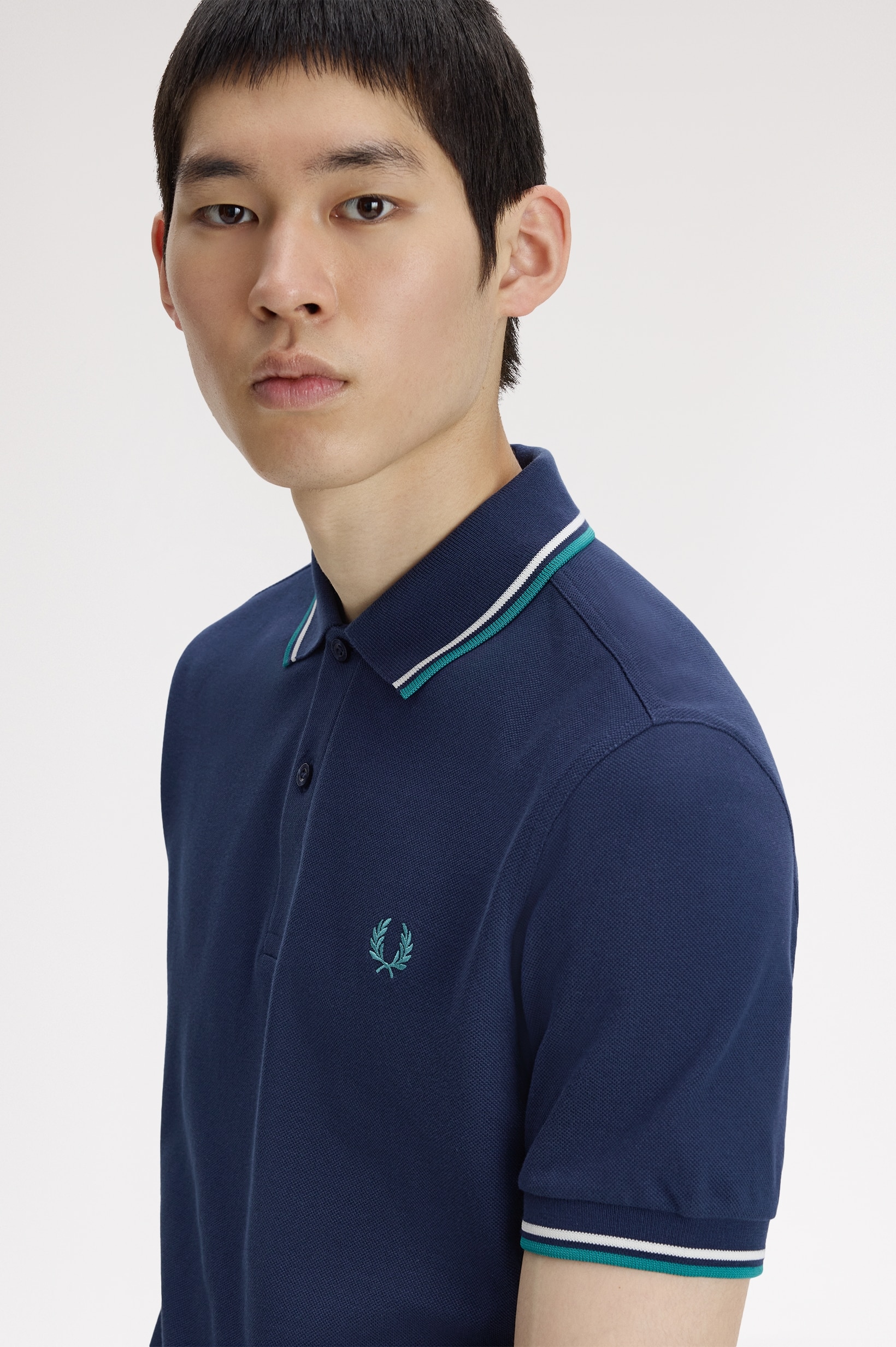 Polo original  'Twin Tipped Fred Perry Shirt' Azul-2