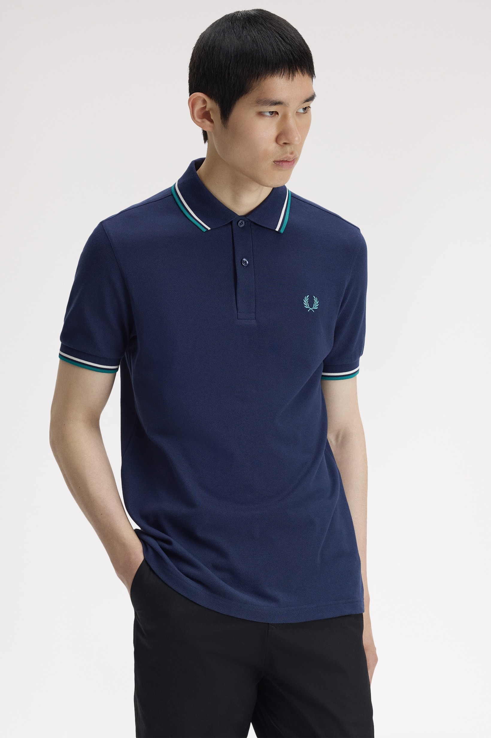 Polo original  'Twin Tipped Fred Perry Shirt' Azul-3