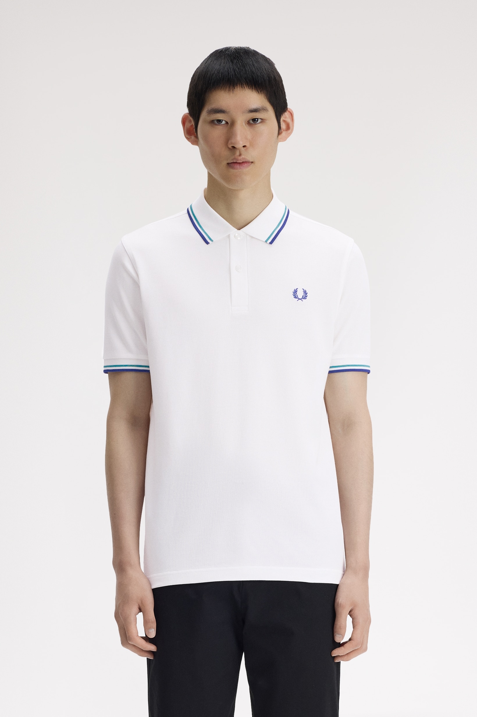 Polo original  'Twin Tipped Fred Perry Shirt' Branco-1