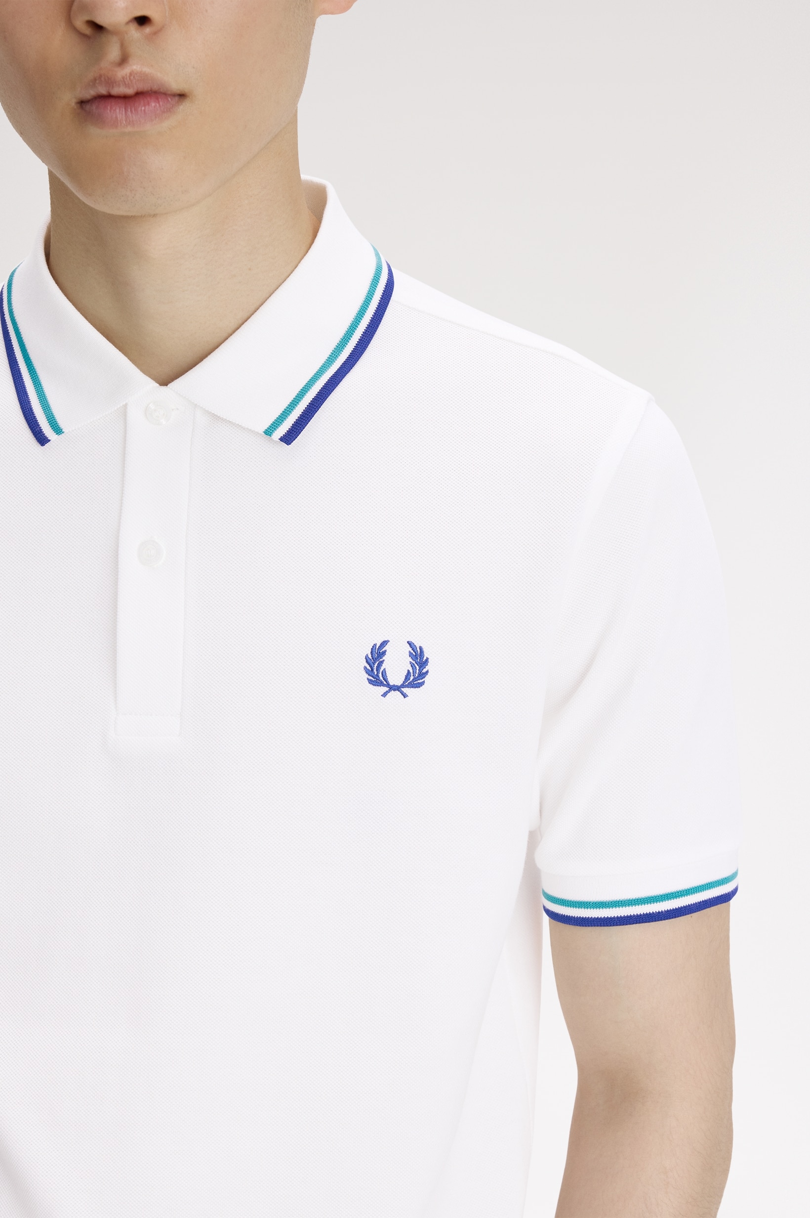 Polo original  'Twin Tipped Fred Perry Shirt' Branco-3