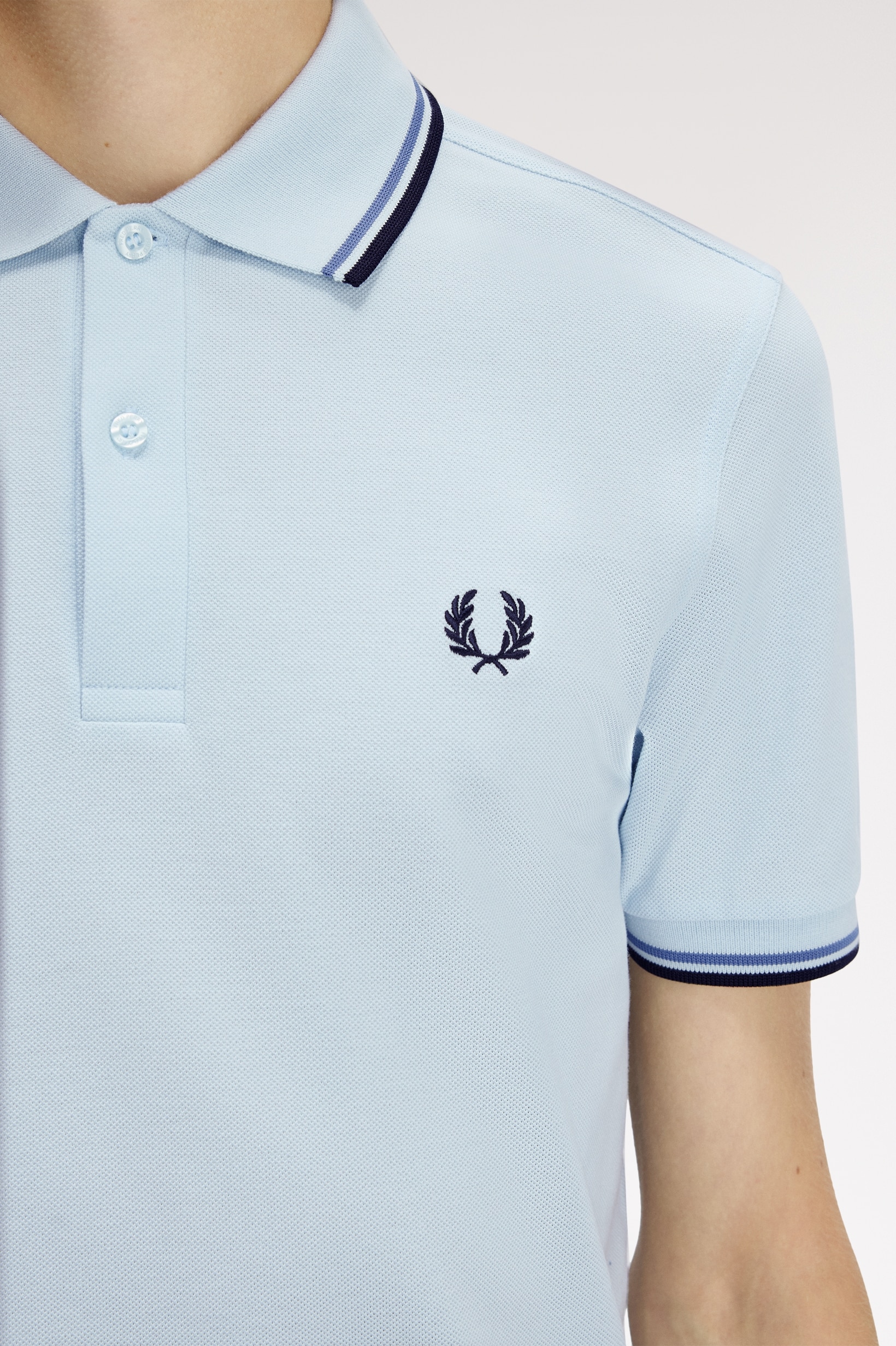 Polo original  'Twin Tipped Fred Perry Shirt' Azul-claro-2