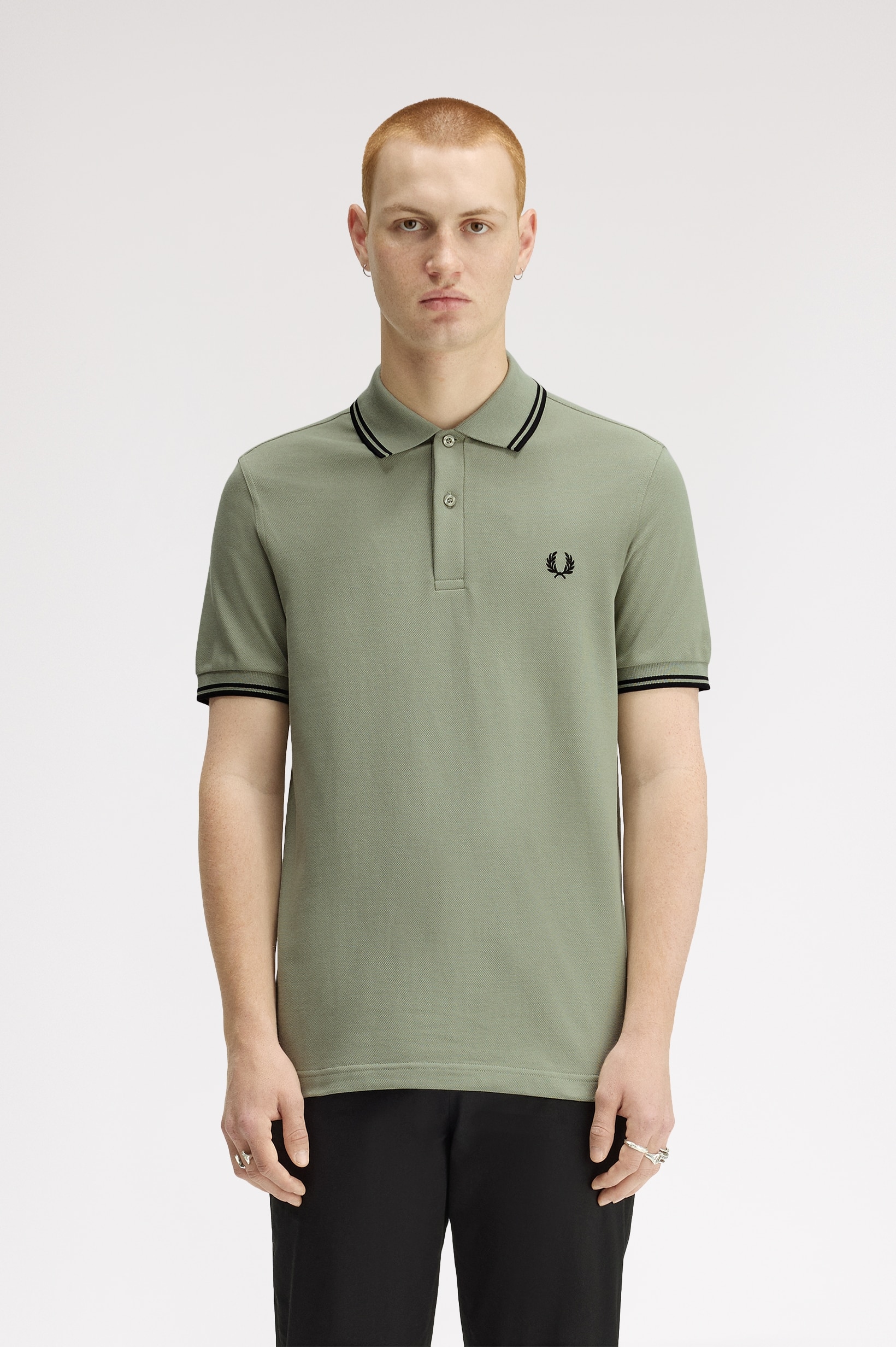 Polo original  'Twin Tipped Fred Perry Shirt' Verde-1