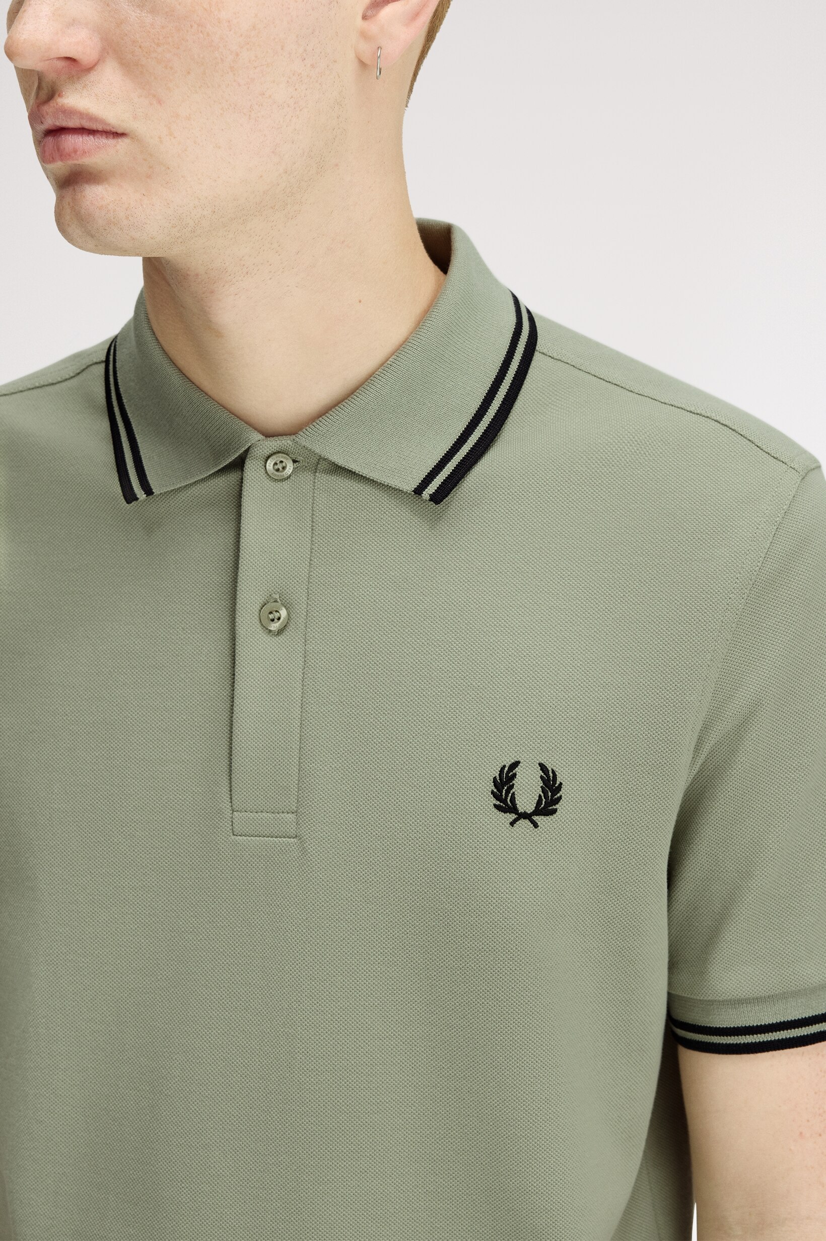 Polo original  'Twin Tipped Fred Perry Shirt' Verde-3
