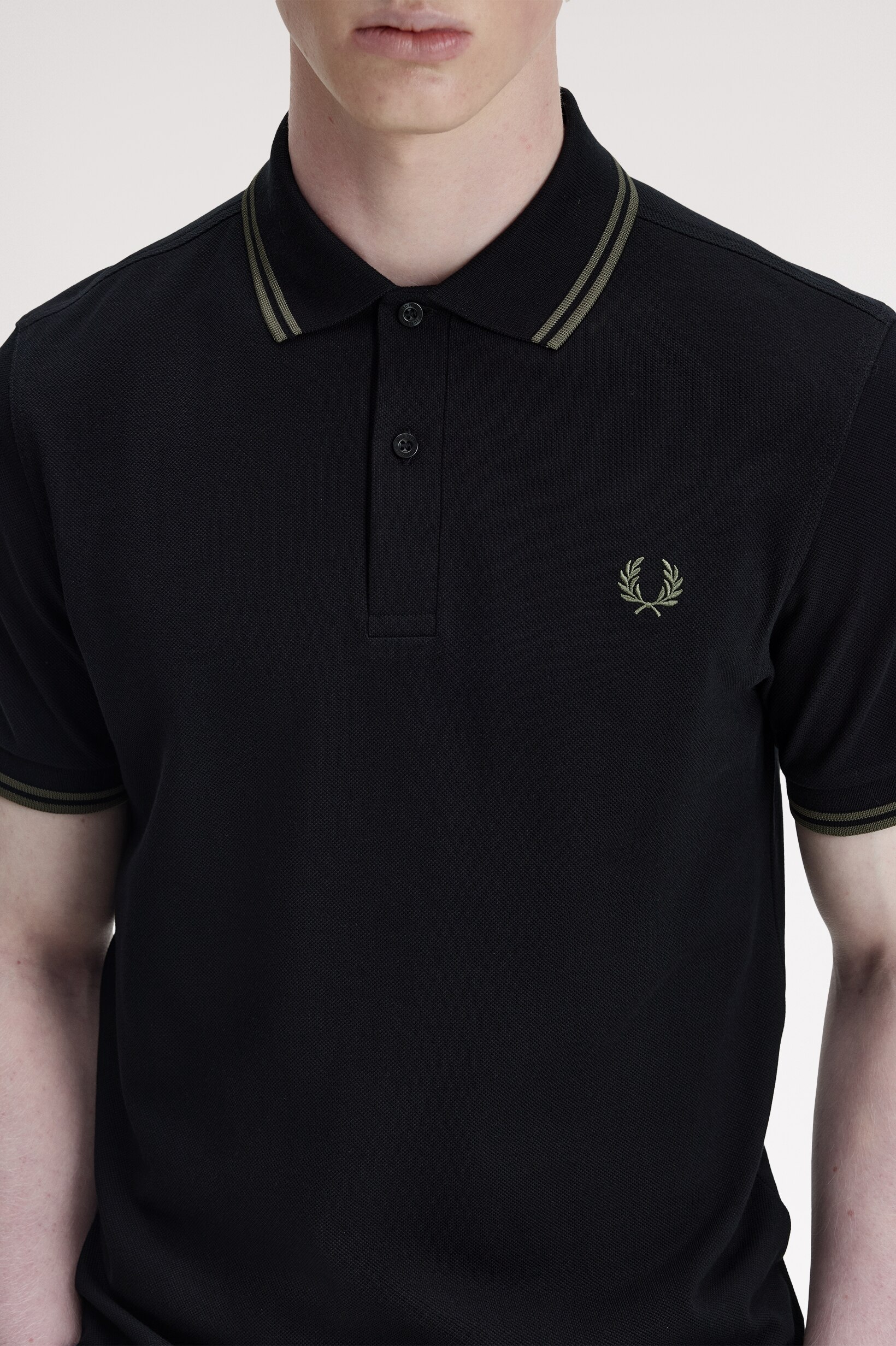 Polo original  'Twin Tipped Fred Perry Shirt' Preto-2